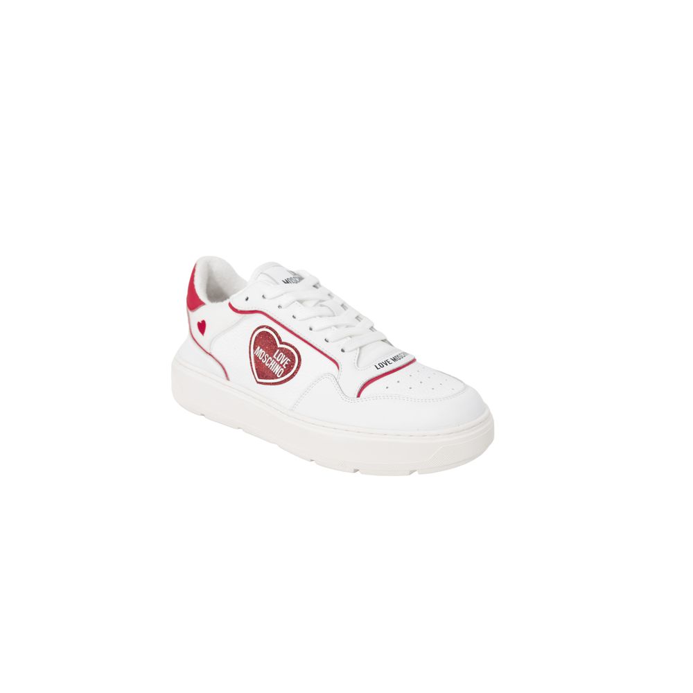 Love Moschino Red Polyethylene Low Top Sneakers
