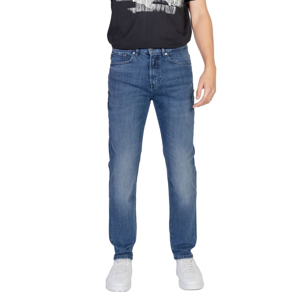 Hugo Boss Blue Cotton Relaxed Fit Jeans | Regal Royce