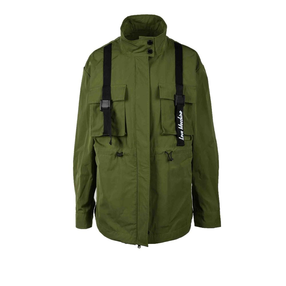 Love Moschino Green Polyester Parka | Regal Royce