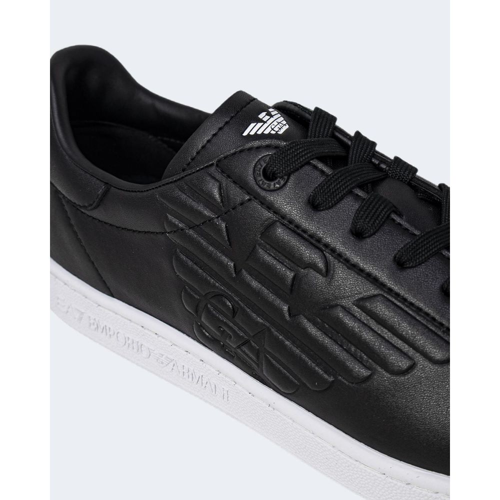 EA7 Emporio Armani Black And White Polyethylene Low Top Sneakers | Regal Royce