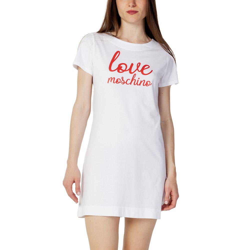 Love Moschino White Cotton Short Dress | Regal Royce