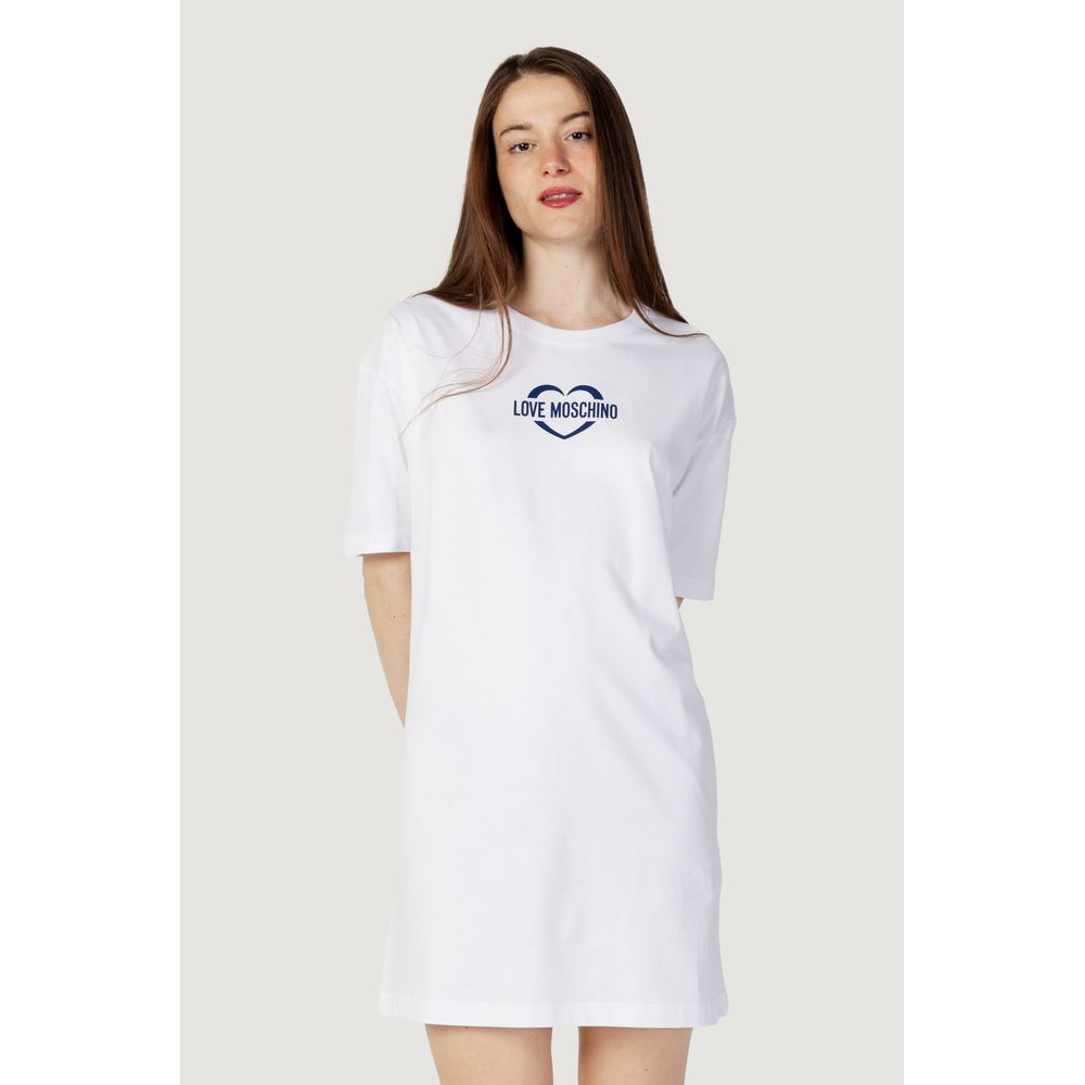 Love Moschino White Cotton Short Dress | Regal Royce
