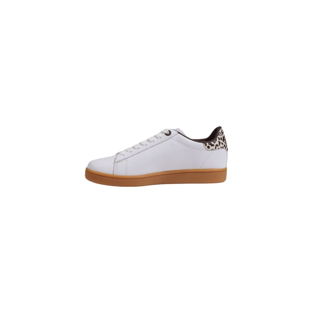 EA7 Emporio Armani Beige Leather Low Top Sneakers | Regal Royce