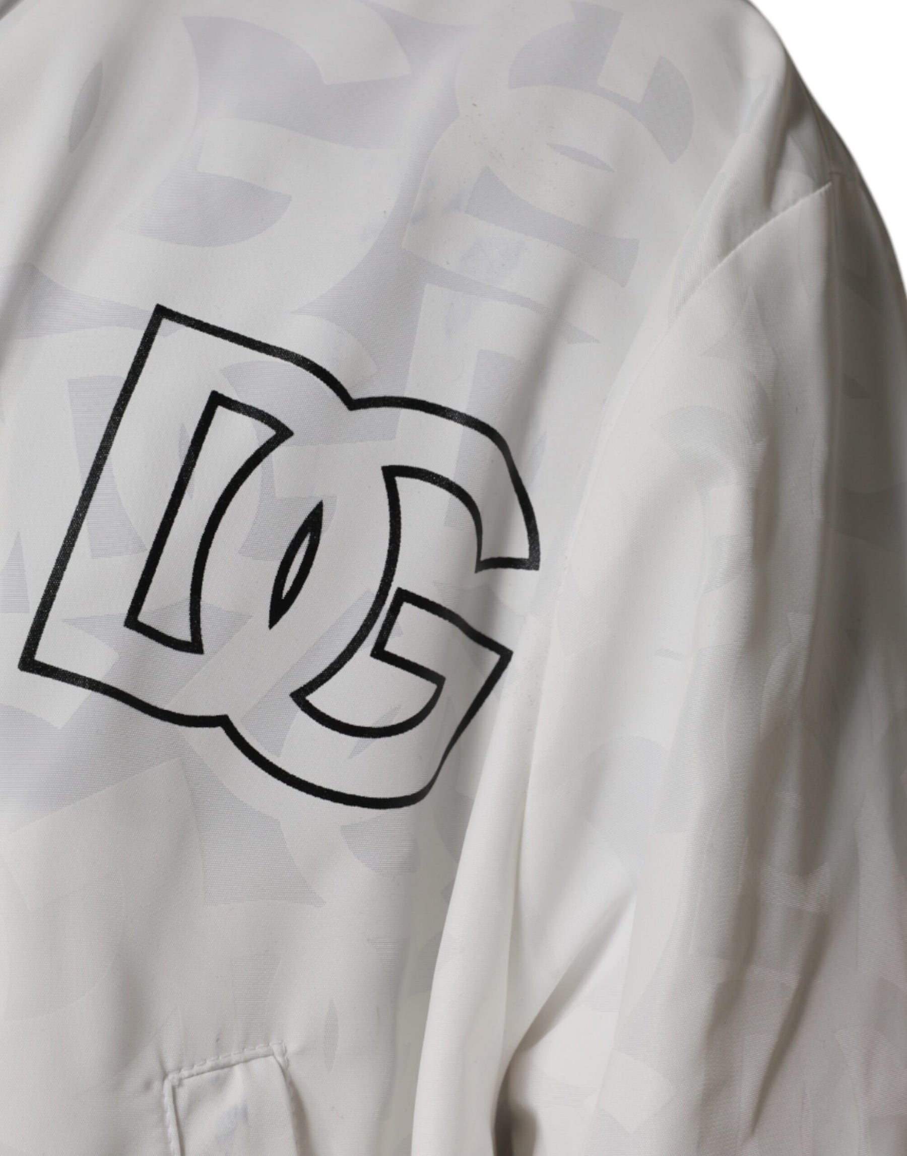 Dolce & Gabbana White Hooded Parka Polyester Trench Coat Jacket | Regal Royce