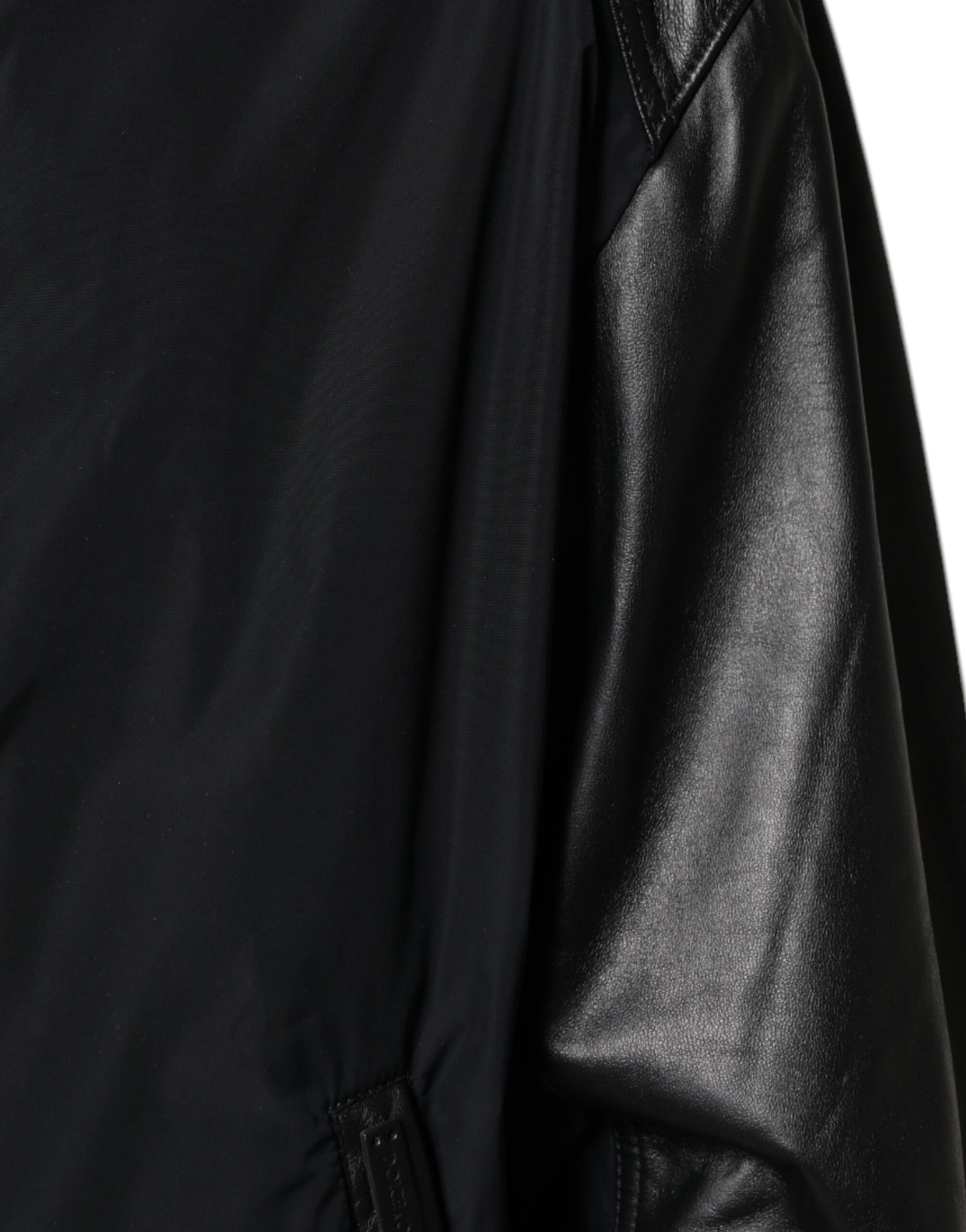 Dolce & Gabbana Black Hooded Full Zip Men Bomber Jacket | Regal Royce