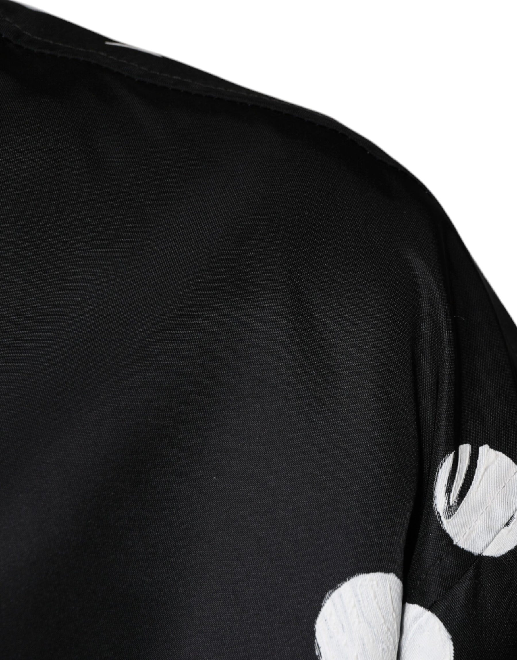 Dolce & Gabbana Black Polka Dot Stripe Nylon Bomber Jacket | Regal Royce