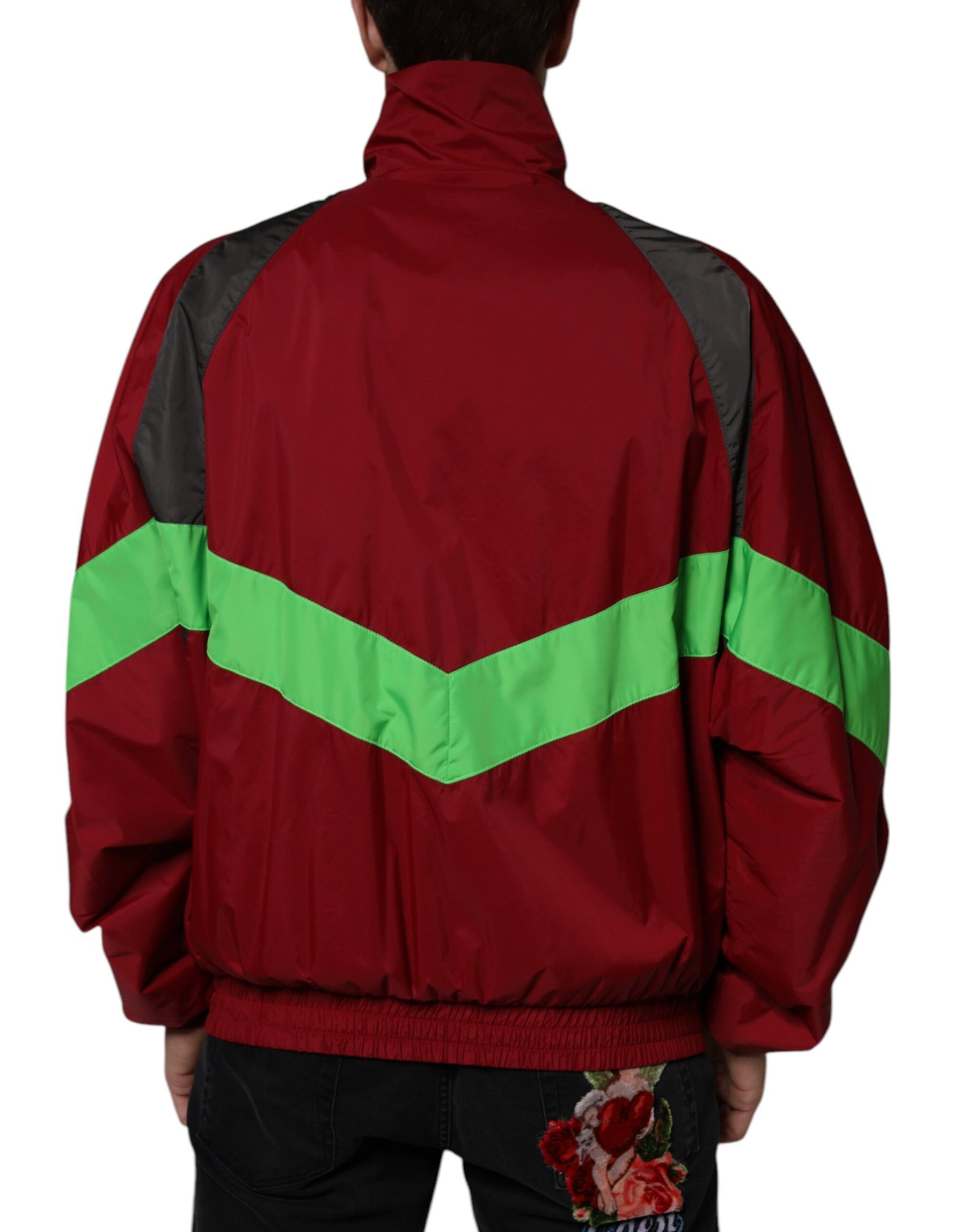 Dolce & Gabbana Multicolor Nylon Full Zip Windbreaker Jacket | Regal Royce