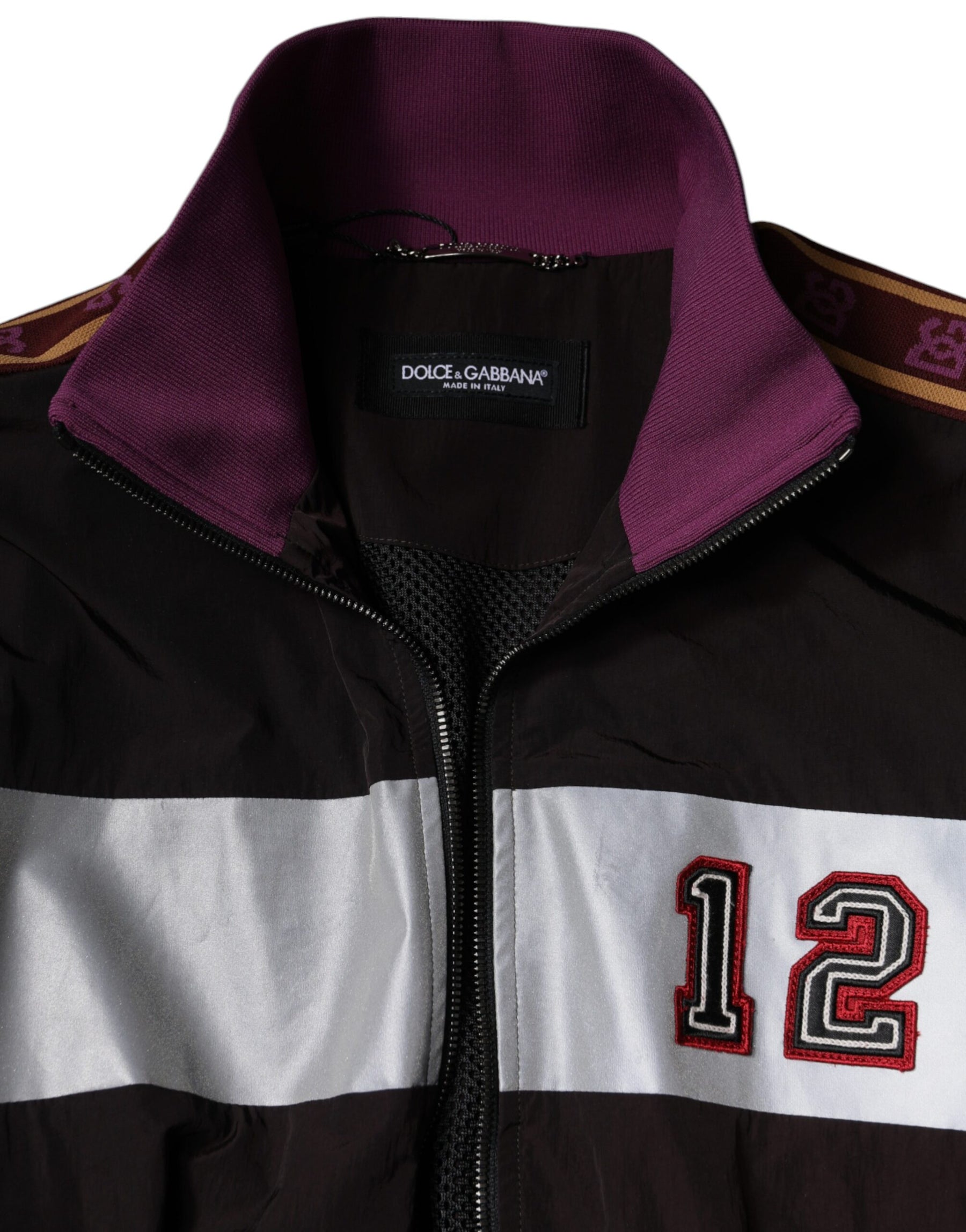 Dolce & Gabbana Multicolor Full Zip Jersey Men Bomber Jacket | Regal Royce