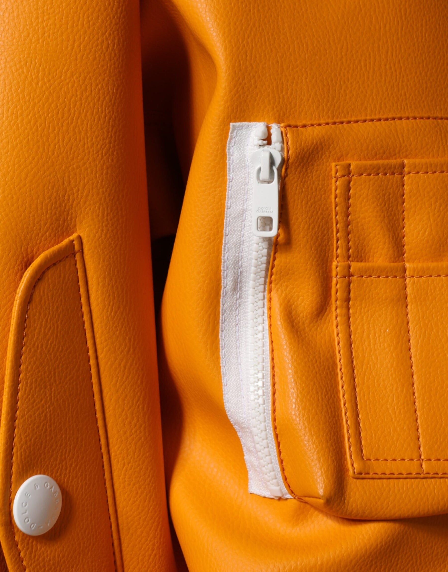 Dolce & Gabbana Orange White Full Zip Jersey Bomber Jacket | Regal Royce