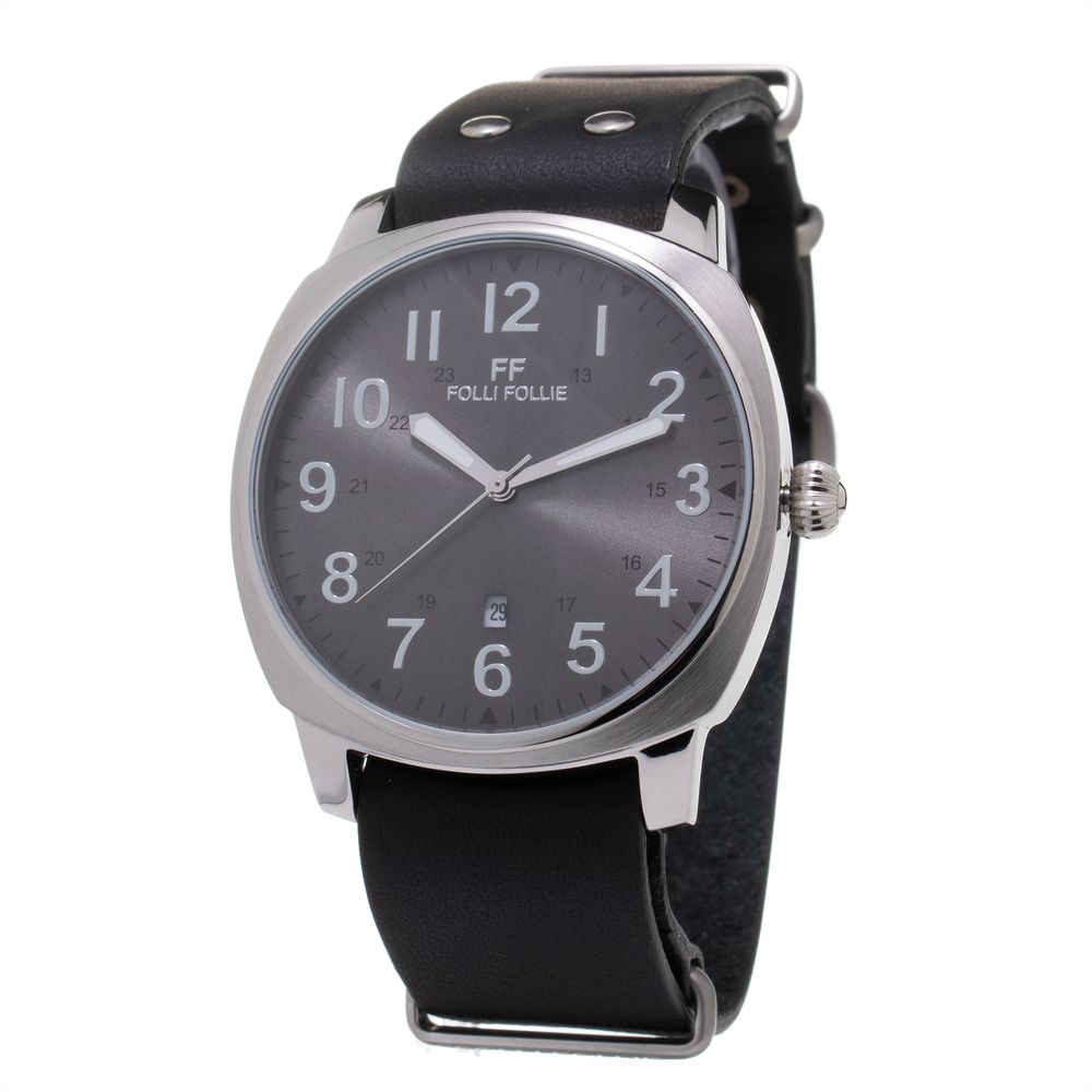 Folli Follie Black Leather Dress Watch | Regal Royce