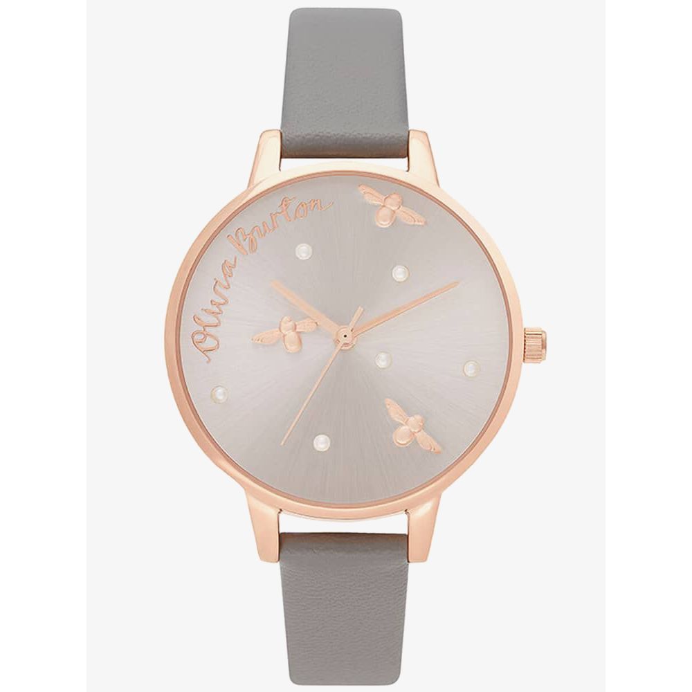 Olivia Burton Gray Artificial Leather Dress Watch | Regal Royce