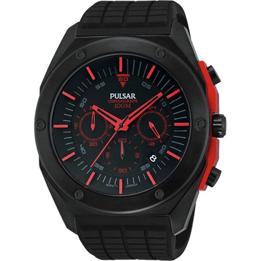 Pulsar Black Rubber Sport Watch | Regal Royce