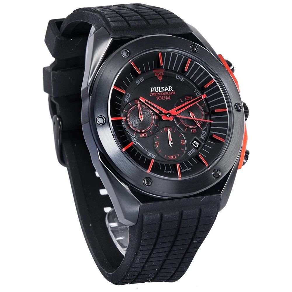 Pulsar Black Rubber Sport Watch | Regal Royce