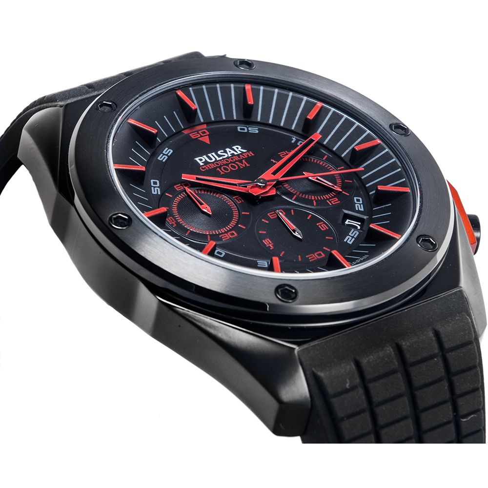 Pulsar Black Rubber Sport Watch | Regal Royce