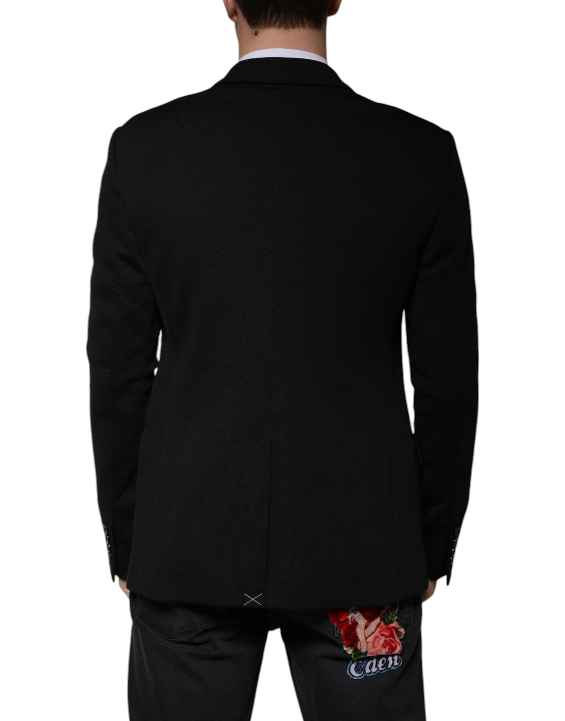 Dolce & Gabbana Black Wool Single Breasted Formal Blazer | Regal Royce