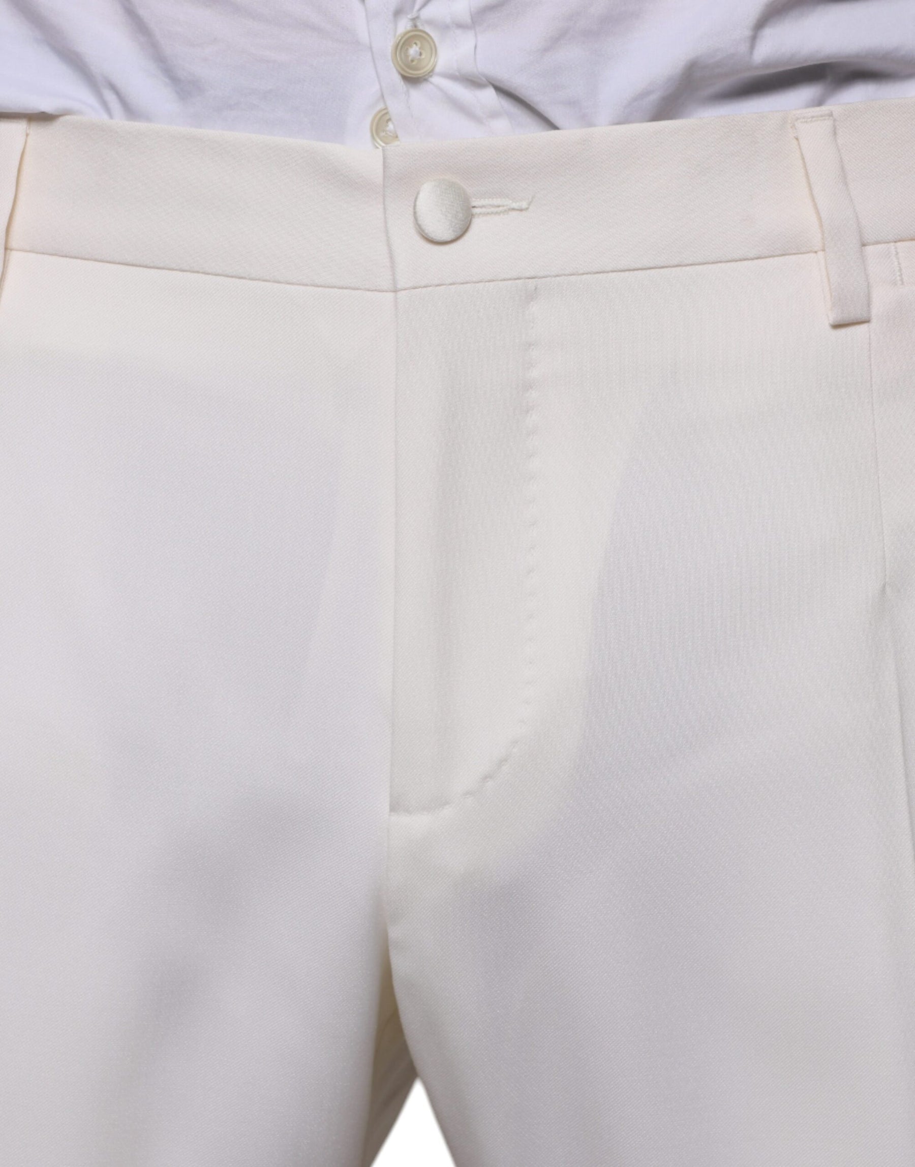 Dolce & Gabbana White Wool Silk 3 Piece SlimFit Formal Suit | Regal Royce