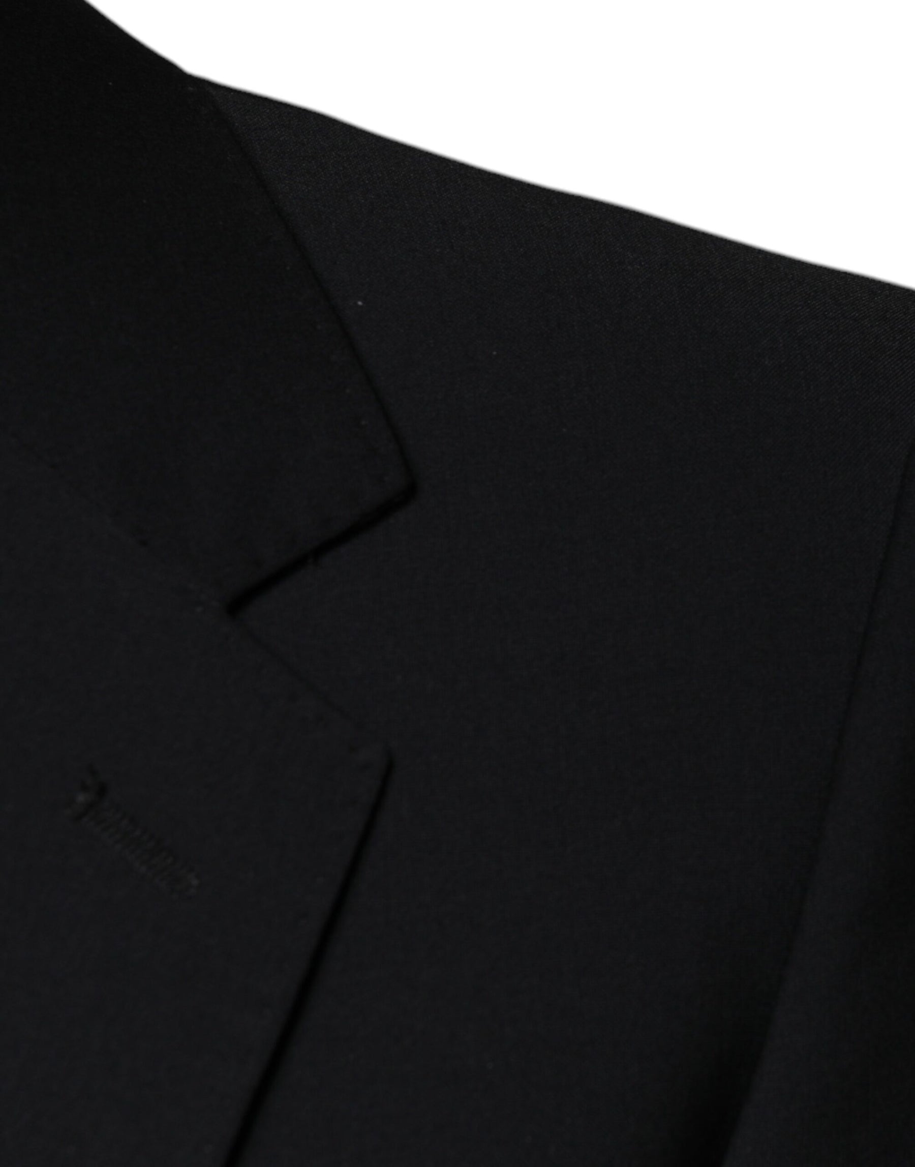 Dolce & Gabbana Black Wool 3 Piece Slim Fit Formal Men Suit | Regal Royce