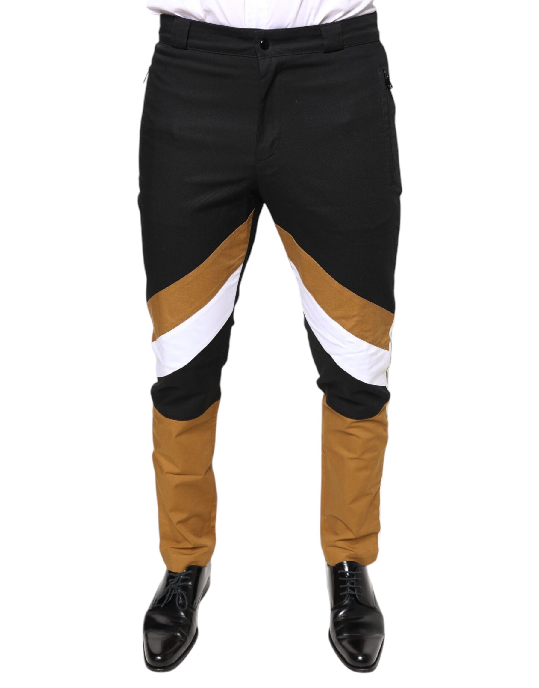 Dolce & Gabbana Multicolor Stripe Skinny Cotton Pants | Regal Royce