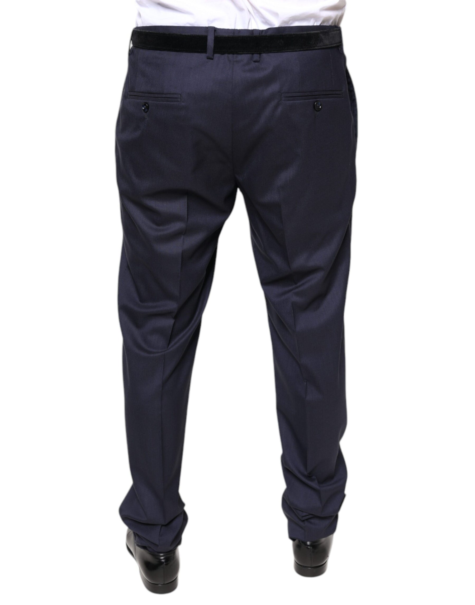 Dolce & Gabbana Blue Wool Skinny Formal Dress Pants | Regal Royce