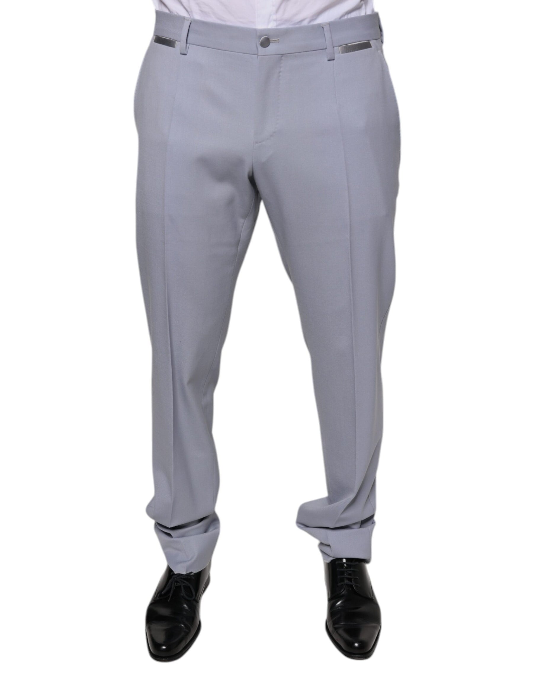 Dolce & Gabbana Light Gray Wool Formal Dress Pants | Regal Royce