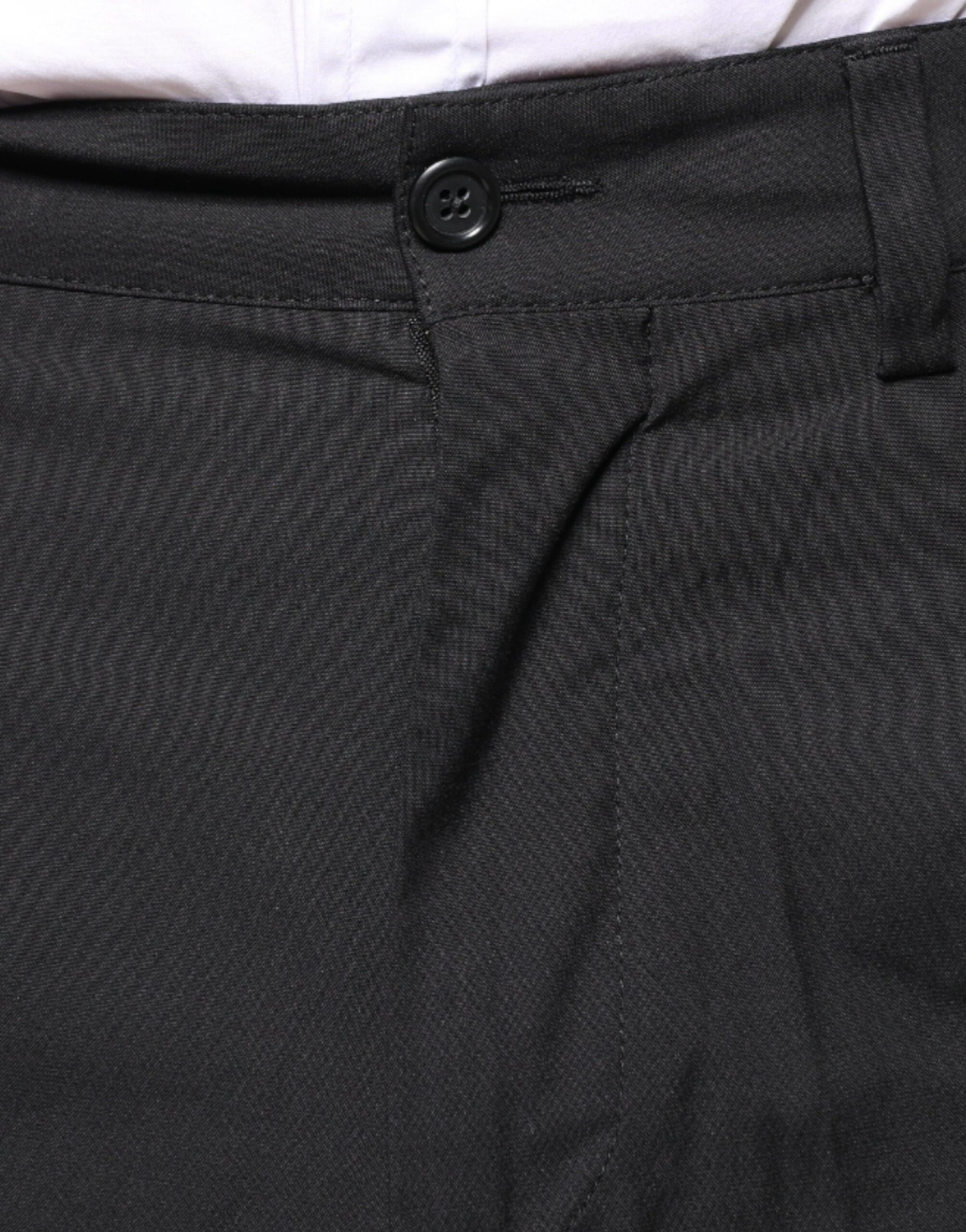 Dolce & Gabbana Black Crown Cotton Dress Pants | Regal Royce