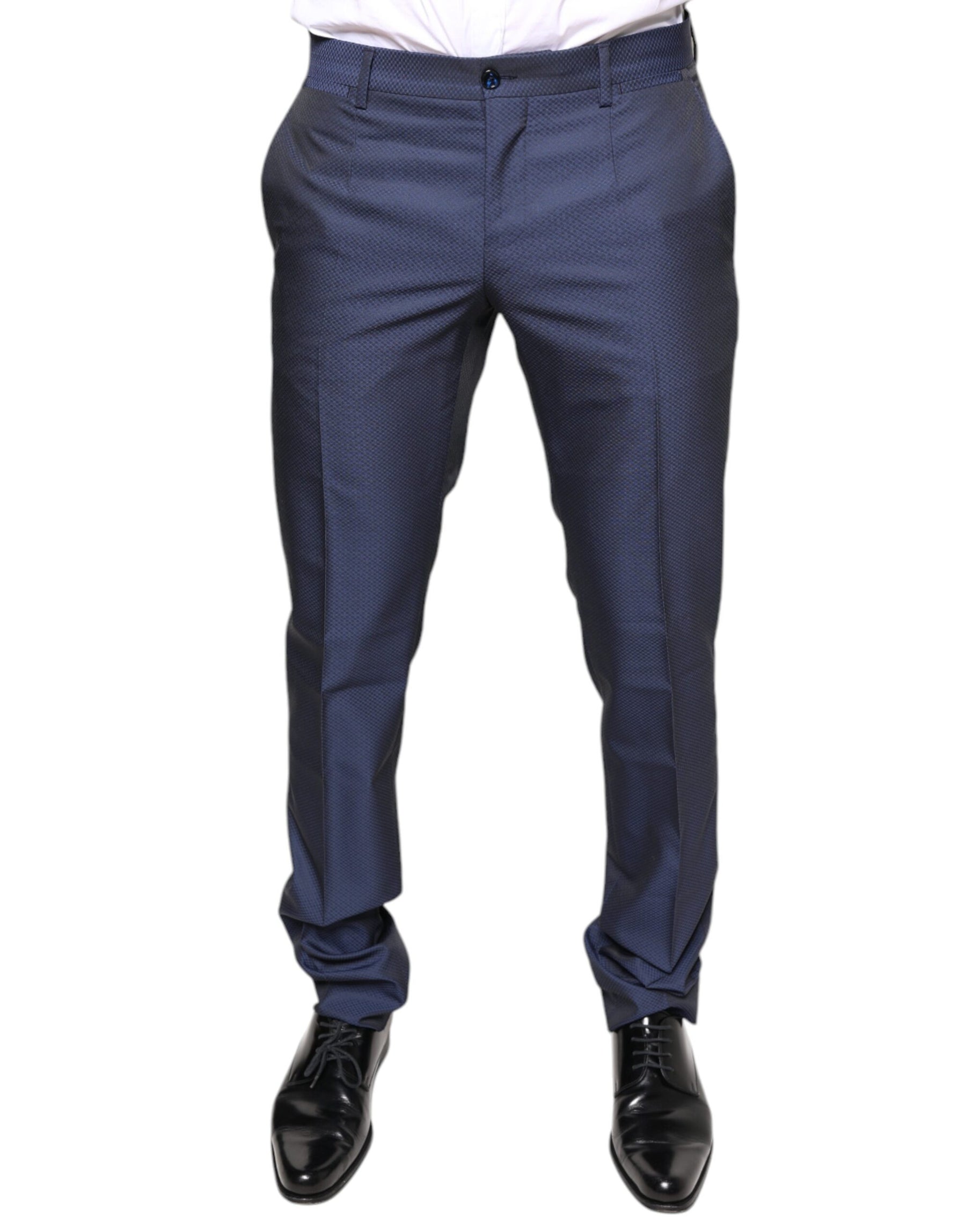 Dolce & Gabbana Blue Polyester Formal Tuxedo Pants | Regal Royce