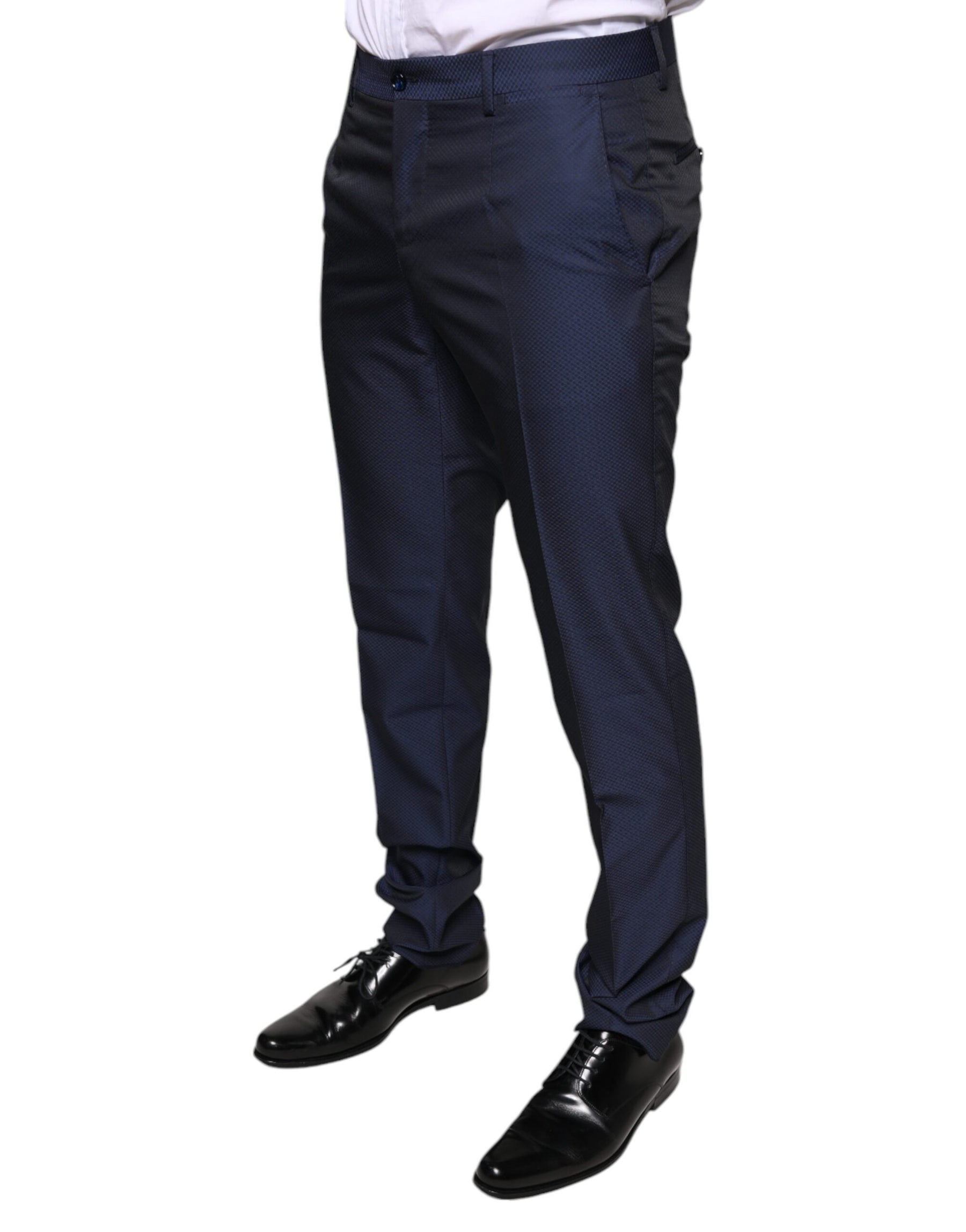 Dolce & Gabbana Blue Polyester Formal Tuxedo Pants | Regal Royce