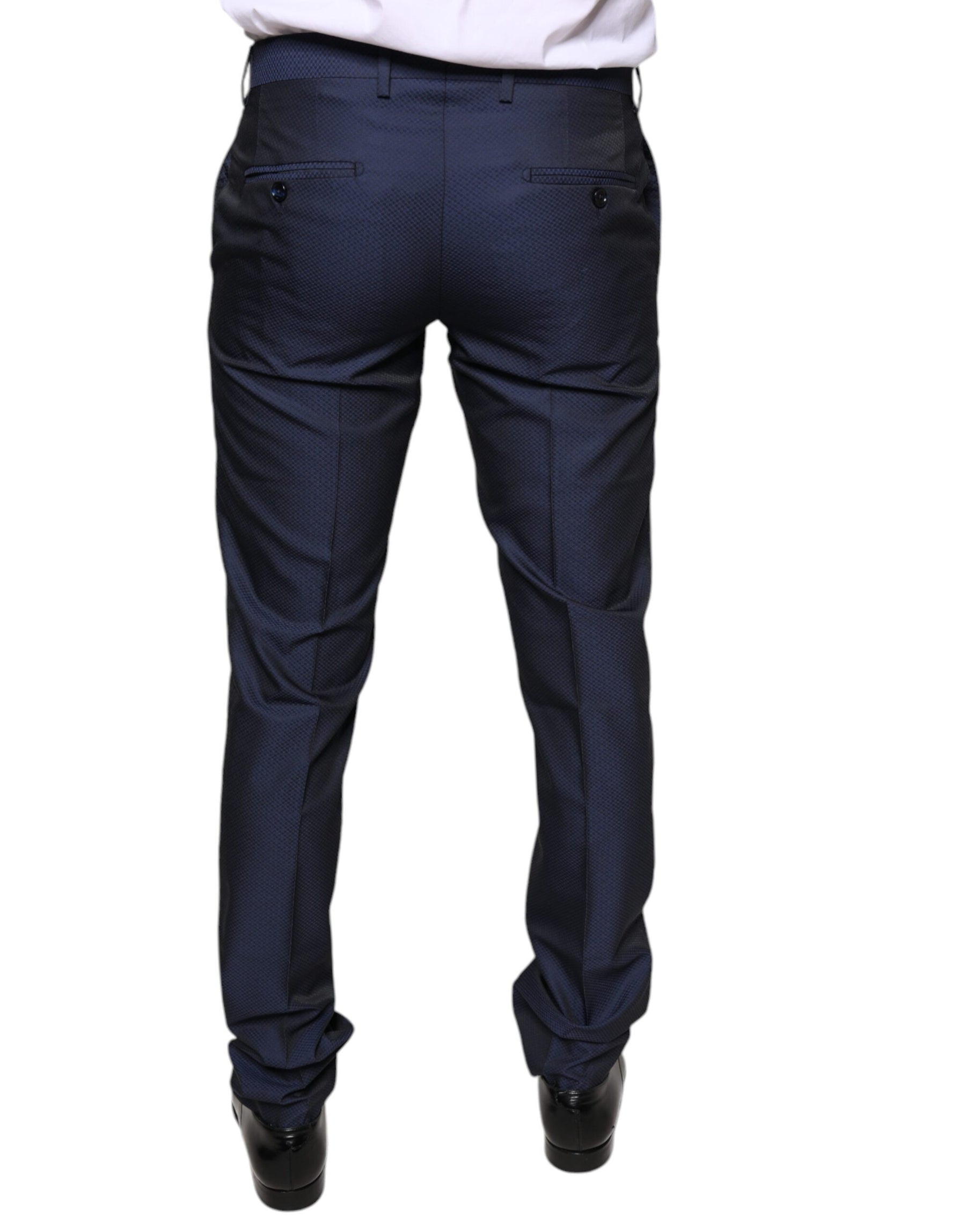 Dolce & Gabbana Blue Polyester Formal Tuxedo Pants | Regal Royce