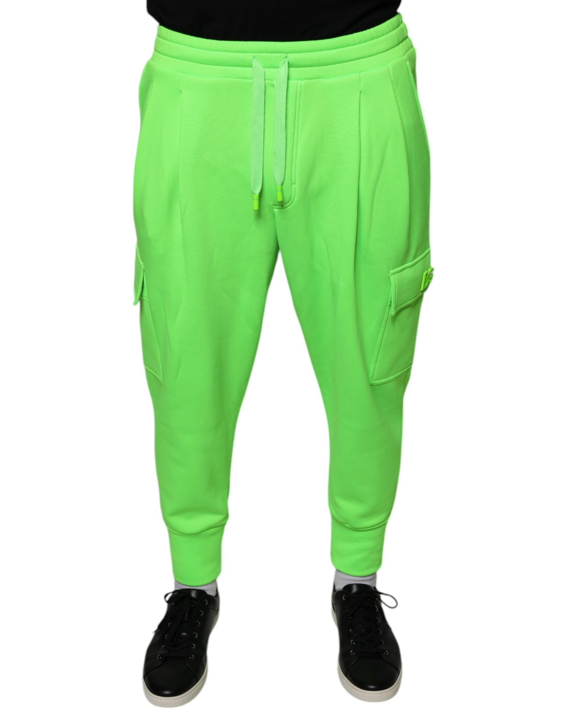 Dolce & Gabbana Neon Green Polyester Cargo Jogger Sweatpants Pants | Regal Royce