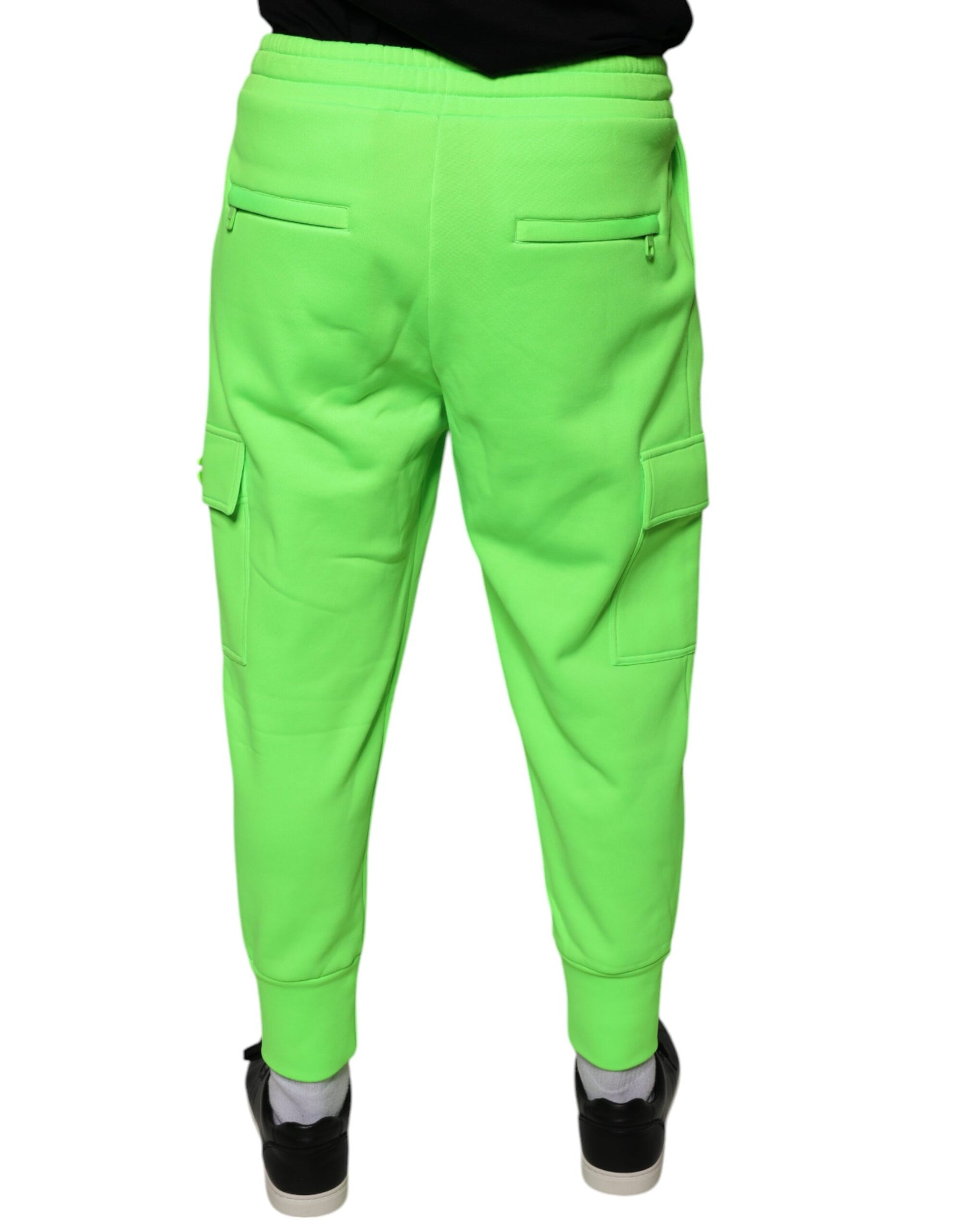 Dolce & Gabbana Neon Green Polyester Cargo Jogger Sweatpants Pants | Regal Royce
