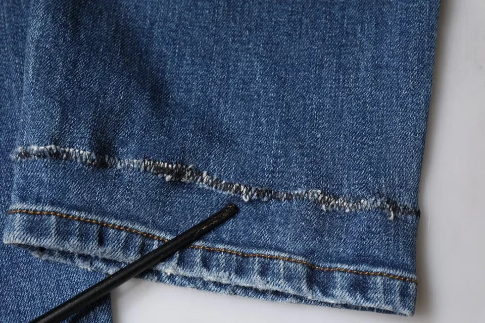 Dolce & Gabbana Blue Washed Cotton Stretch Men Denim Jeans | Regal Royce