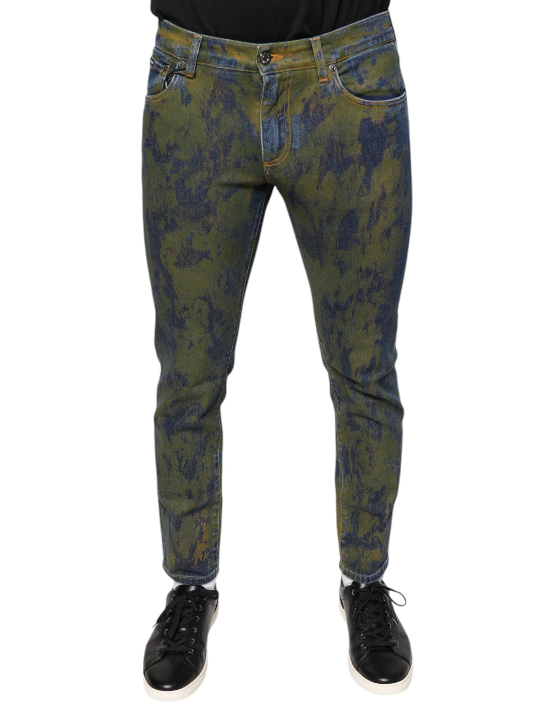 Dolce & Gabbana Blue Cotton Dye Slim Fit Men Denim Jeans | Regal Royce