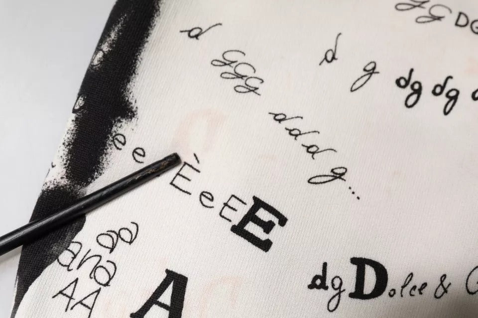 Dolce & Gabbana White Printed Cotton Jogger Sweatpants Pants | Regal Royce