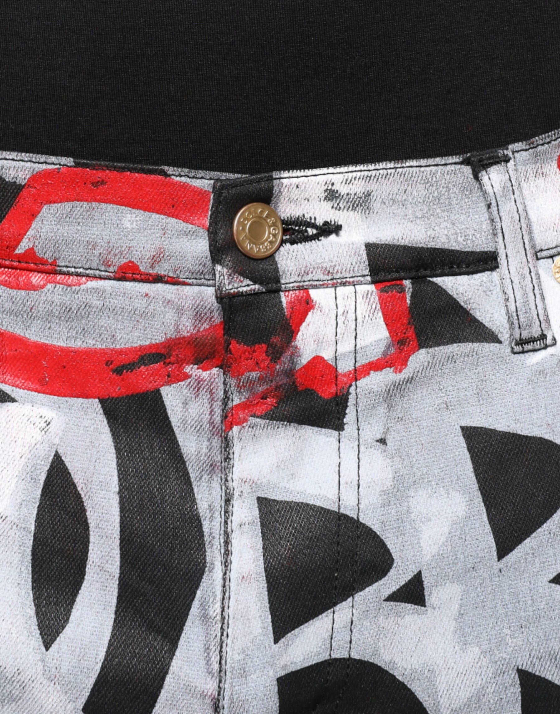 Dolce & Gabbana Multicolor Cotton Monogram Skinny Denim Jeans | Regal Royce