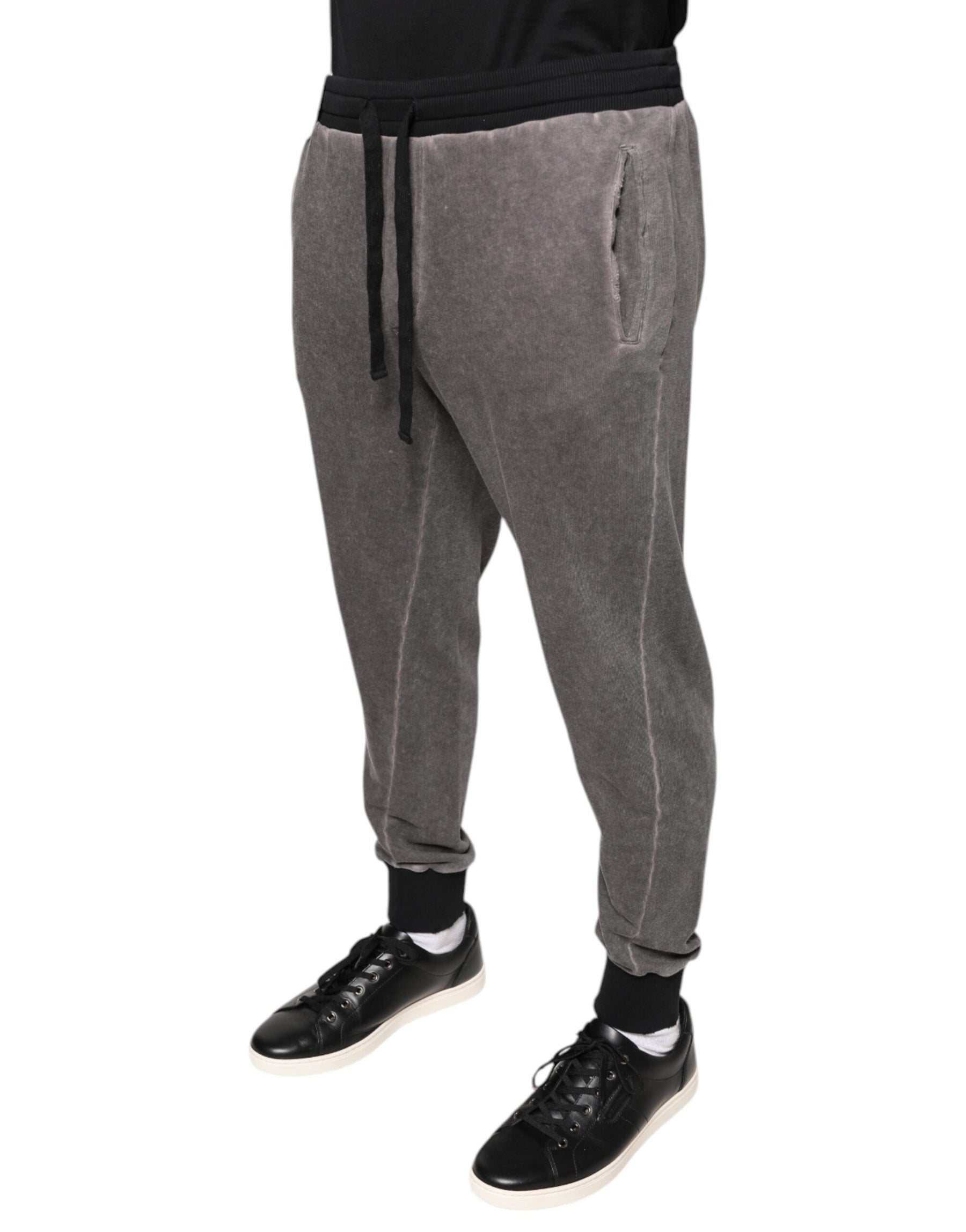 Dolce & Gabbana Gray Cotton Jogger Jogging Pants | Regal Royce
