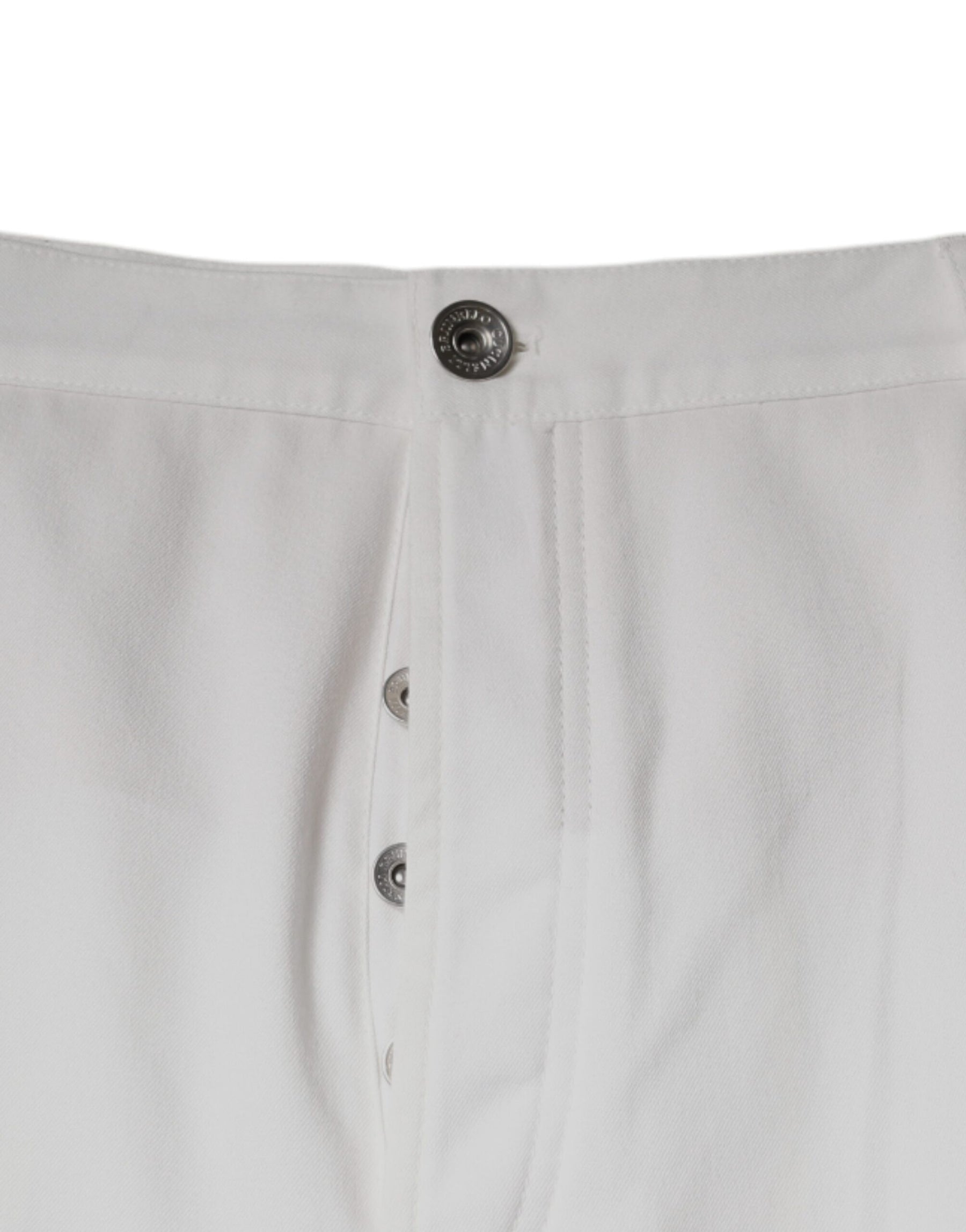 Brunello Cucinelli White Cotton Men Dress Tapered Pants | Regal Royce