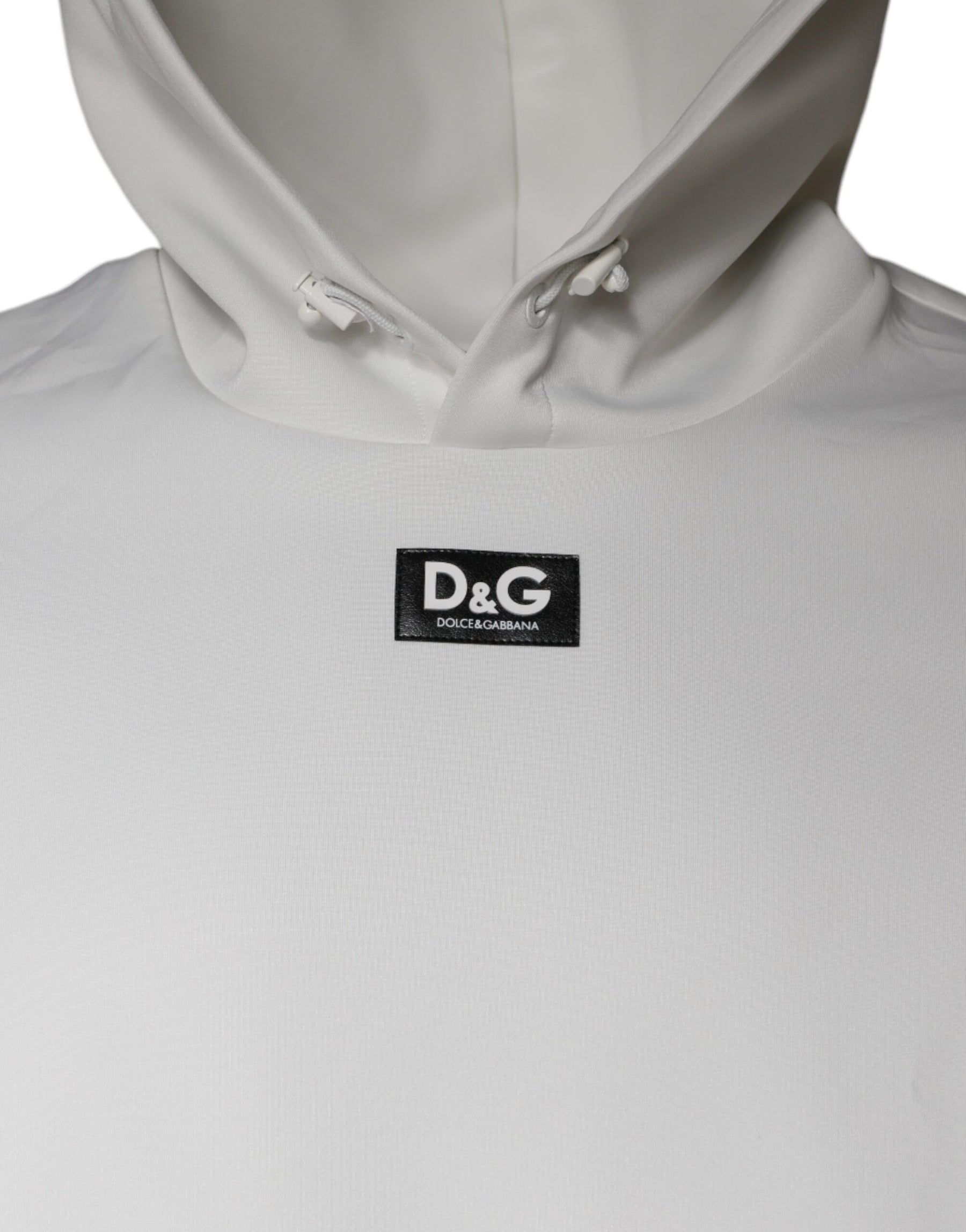 Dolce & Gabbana White D&G Logo Hooded Men Sweatshirt Sweater | Regal Royce