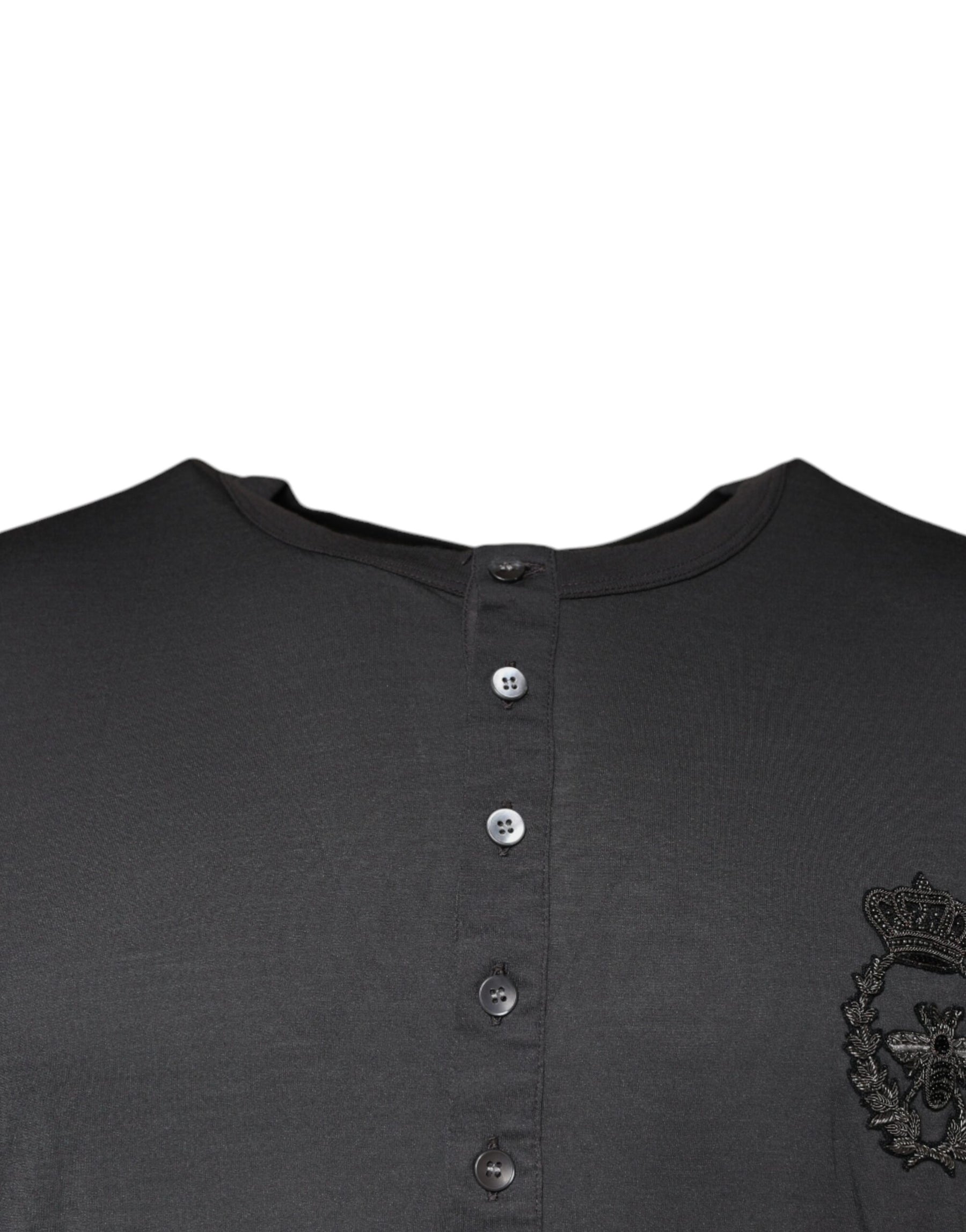 Dolce & Gabbana Gray Crown Bee Embroidery Pullover Sweater | Regal Royce