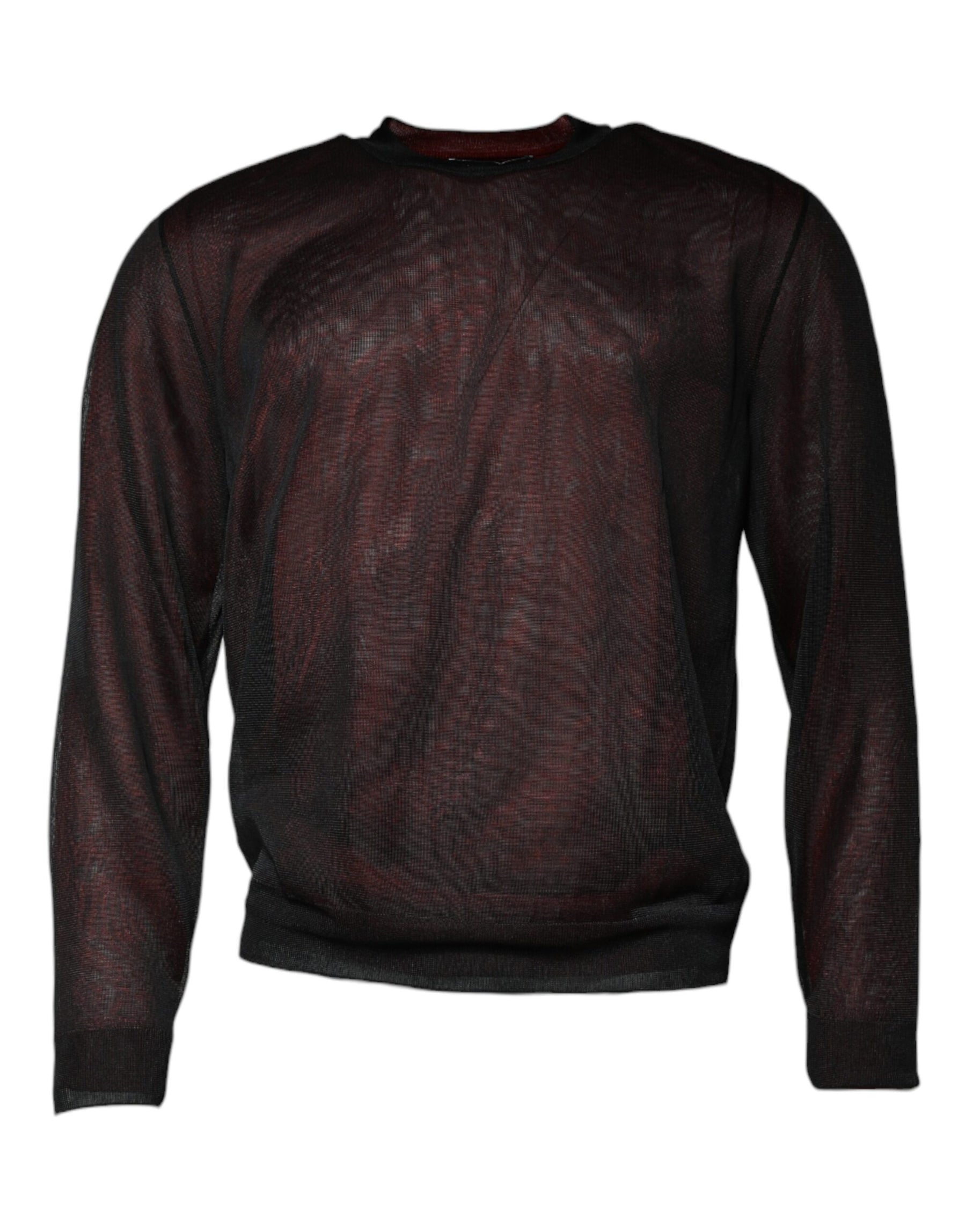 Dolce & Gabbana Maroon Polyester Crew Neck Pullover Sweater | Regal Royce