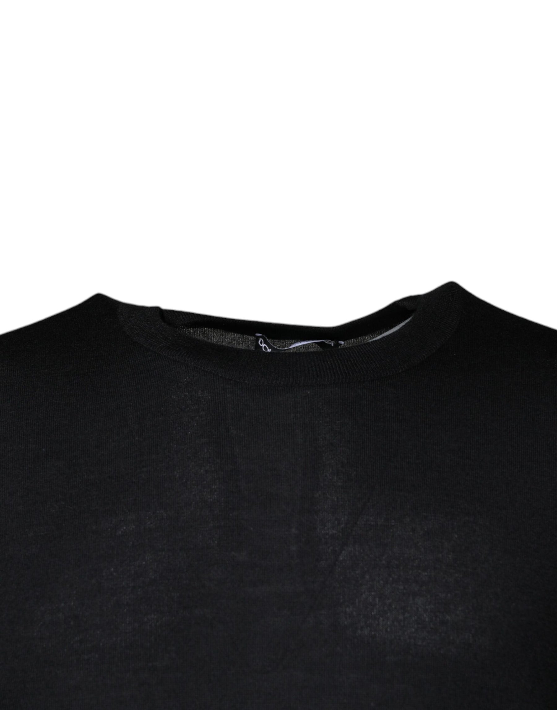 Dolce & Gabbana Black Cashmere Crew Neck Pullover Sweater | Regal Royce