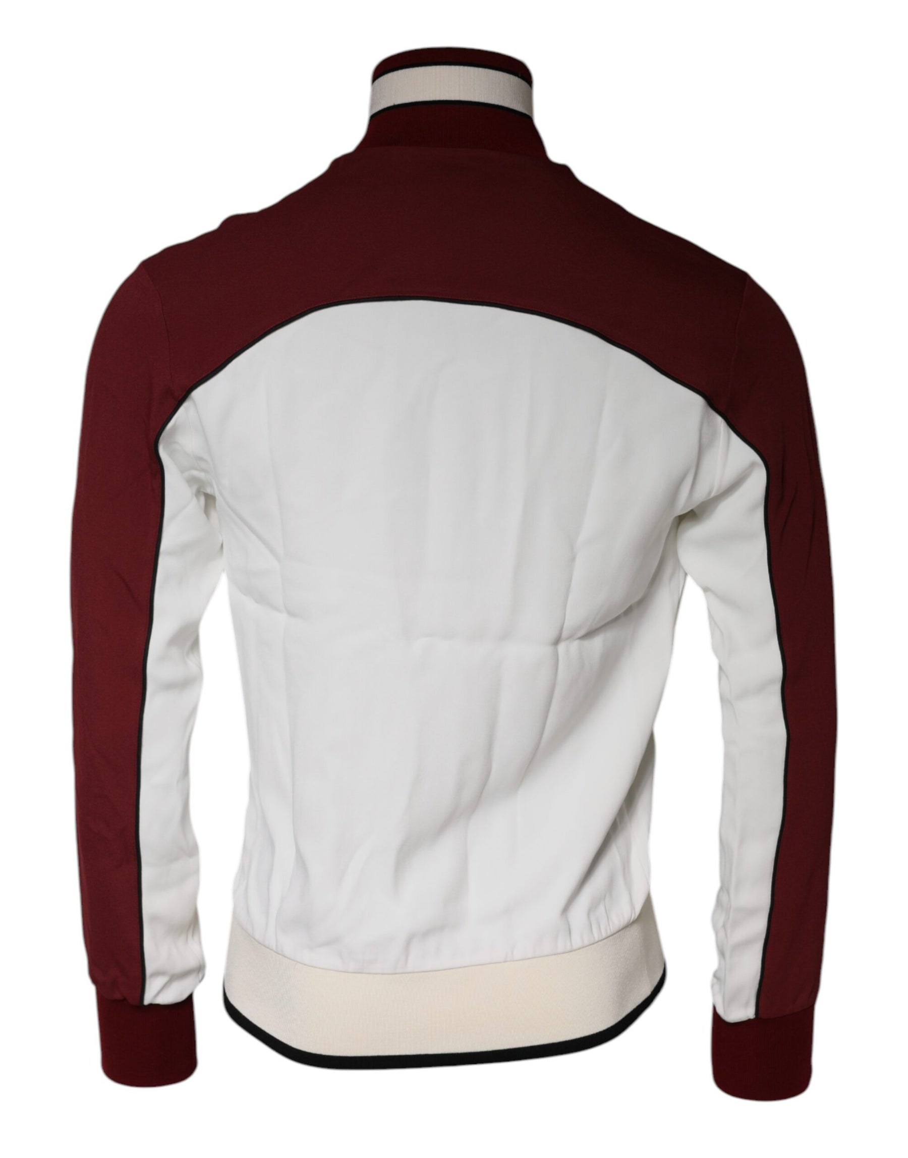Dolce & Gabbana Red White Logo Full Zip Sweatshirt Sweater | Regal Royce