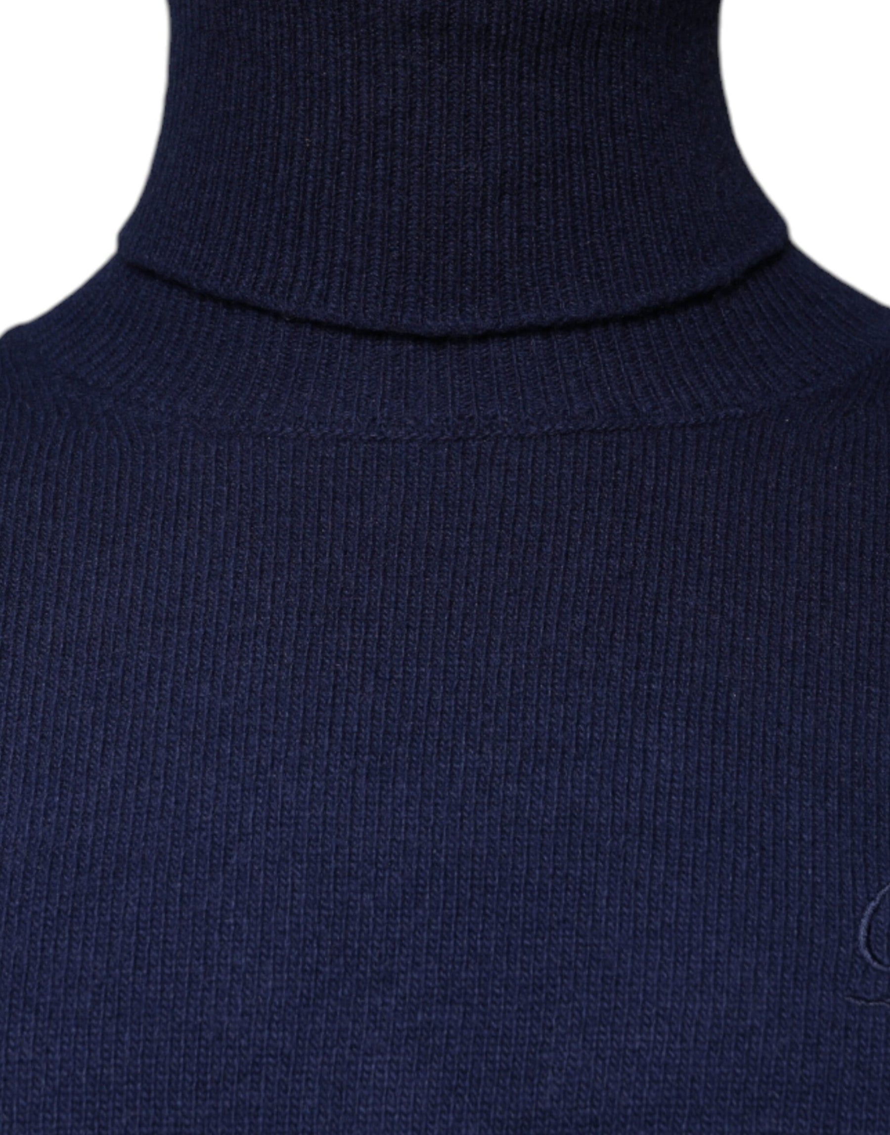 Dolce & Gabbana Blue Wool Knit Turtleneck Pullover Sweater | Regal Royce