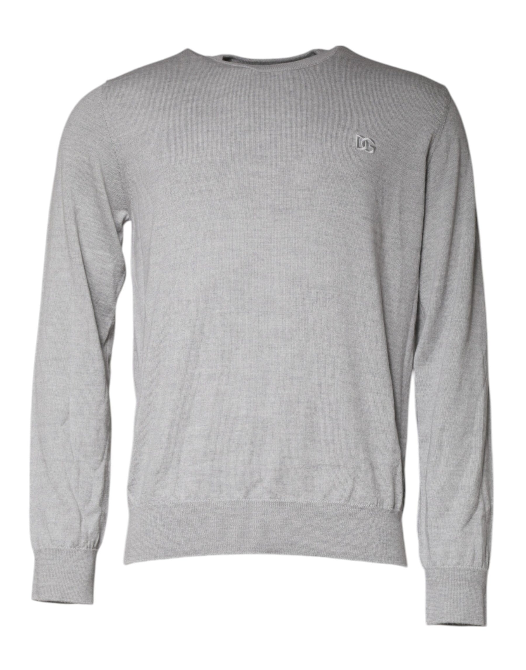 Dolce & Gabbana Light Gray Wool Crew Neck Pullover Sweater | Regal Royce