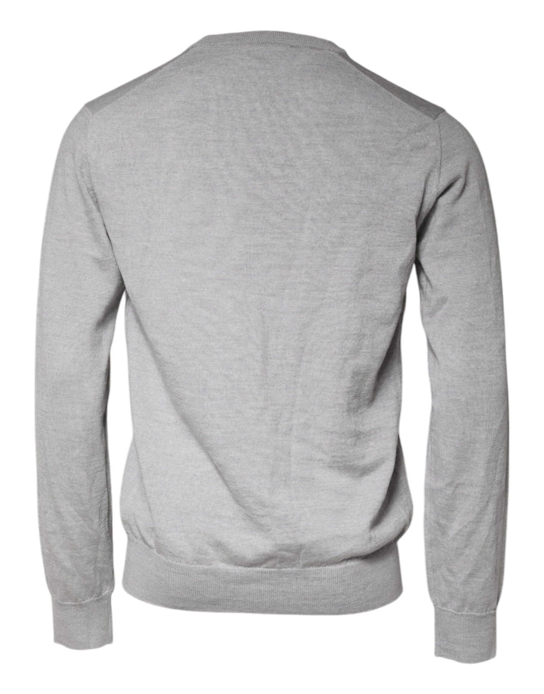 Dolce & Gabbana Light Gray Wool Crew Neck Pullover Sweater | Regal Royce