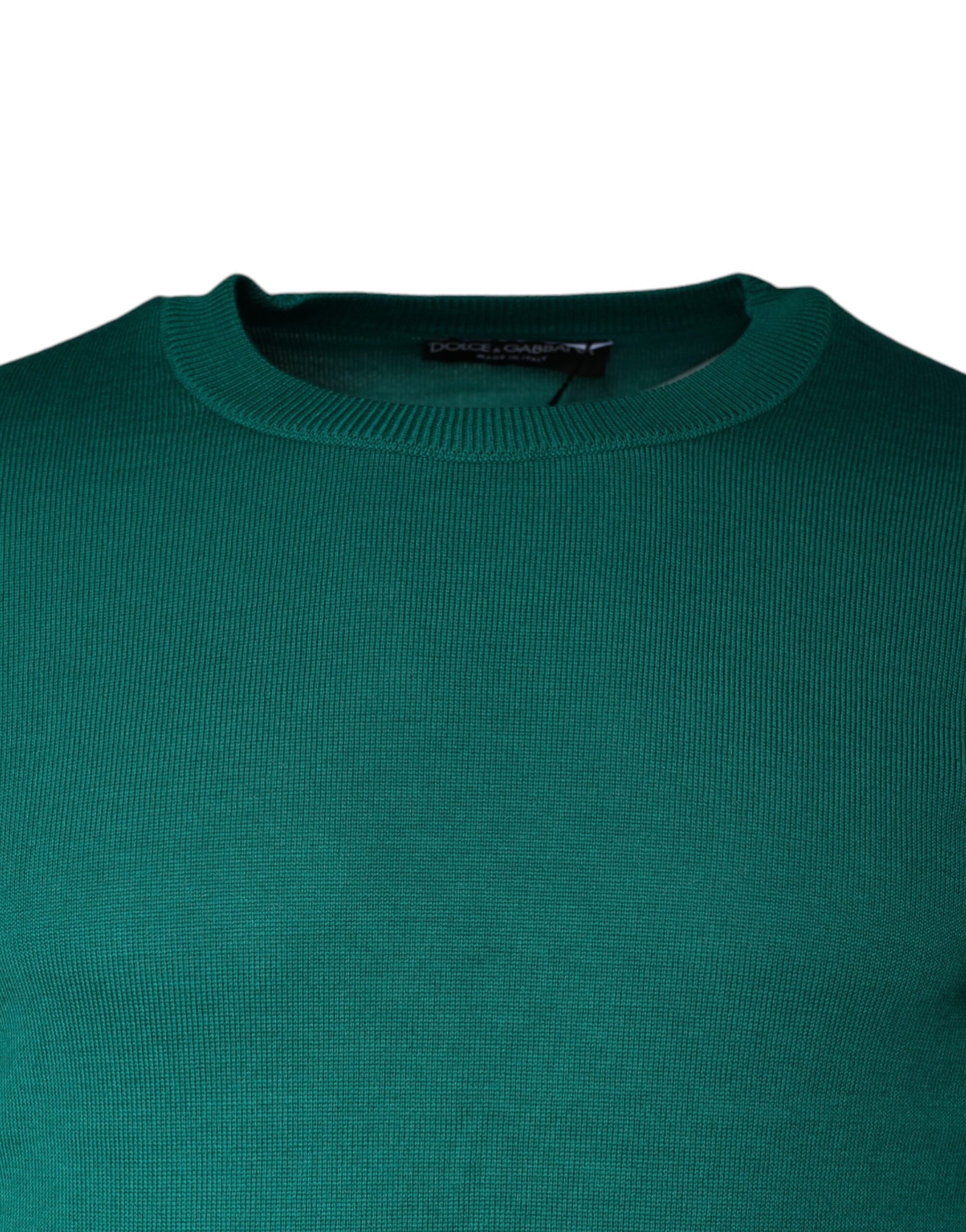 Dolce & Gabbana Green Wool Knit Crew Neck Pullover Sweater | Regal Royce