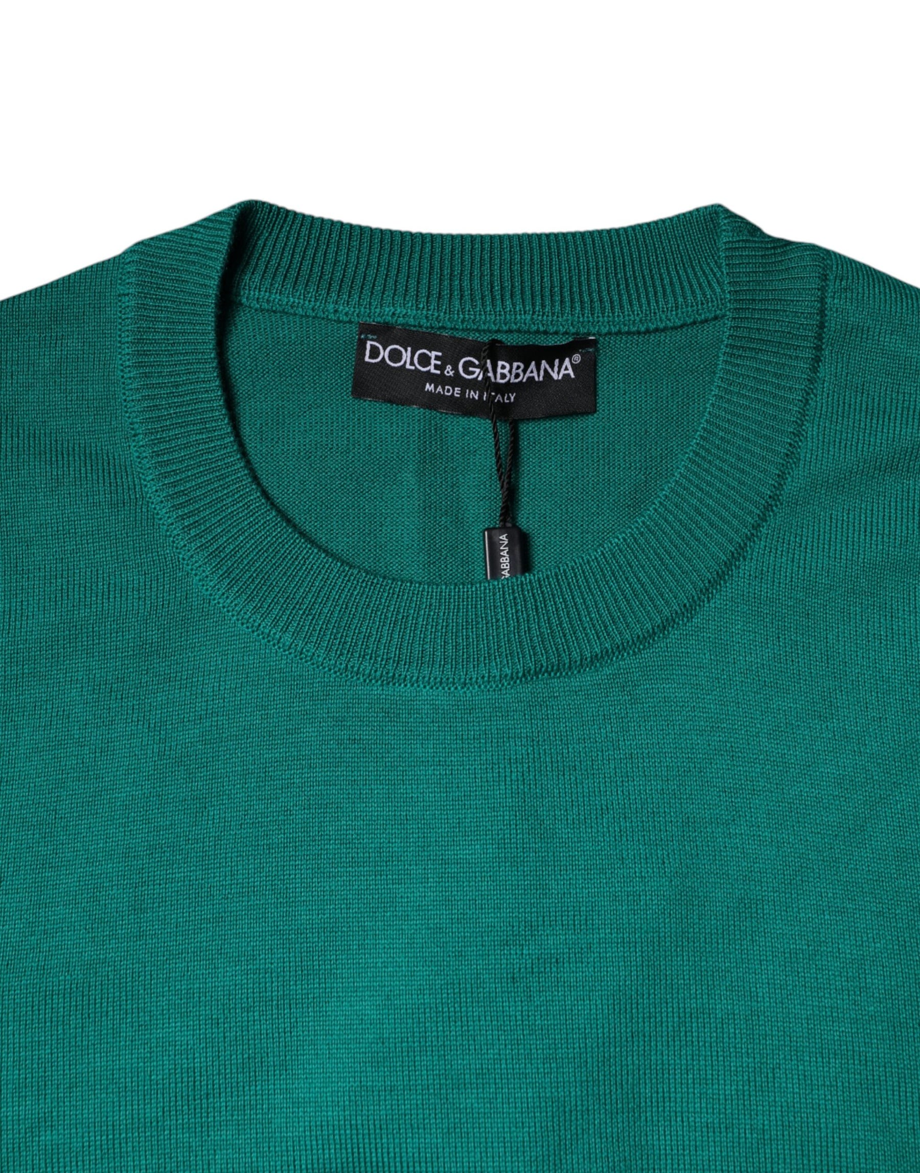 Dolce & Gabbana Green Wool Knit Crew Neck Pullover Sweater | Regal Royce