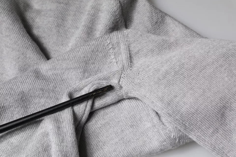 Dolce & Gabbana Light Gray Wool Crew Neck Pullover Sweater | Regal Royce