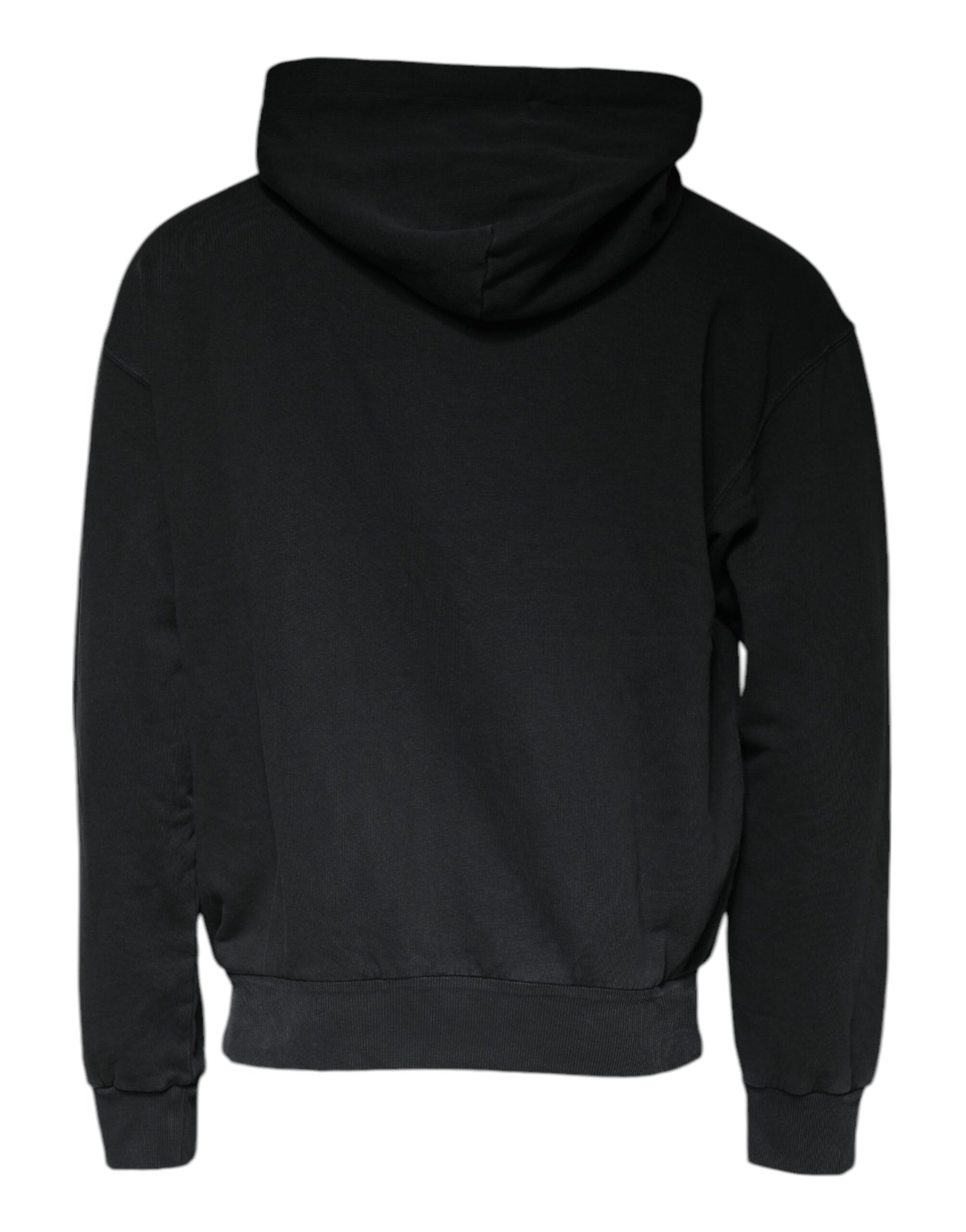 Dolce & Gabbana Black Logo Plaque Hooded Full Zip Sweater | Regal Royce