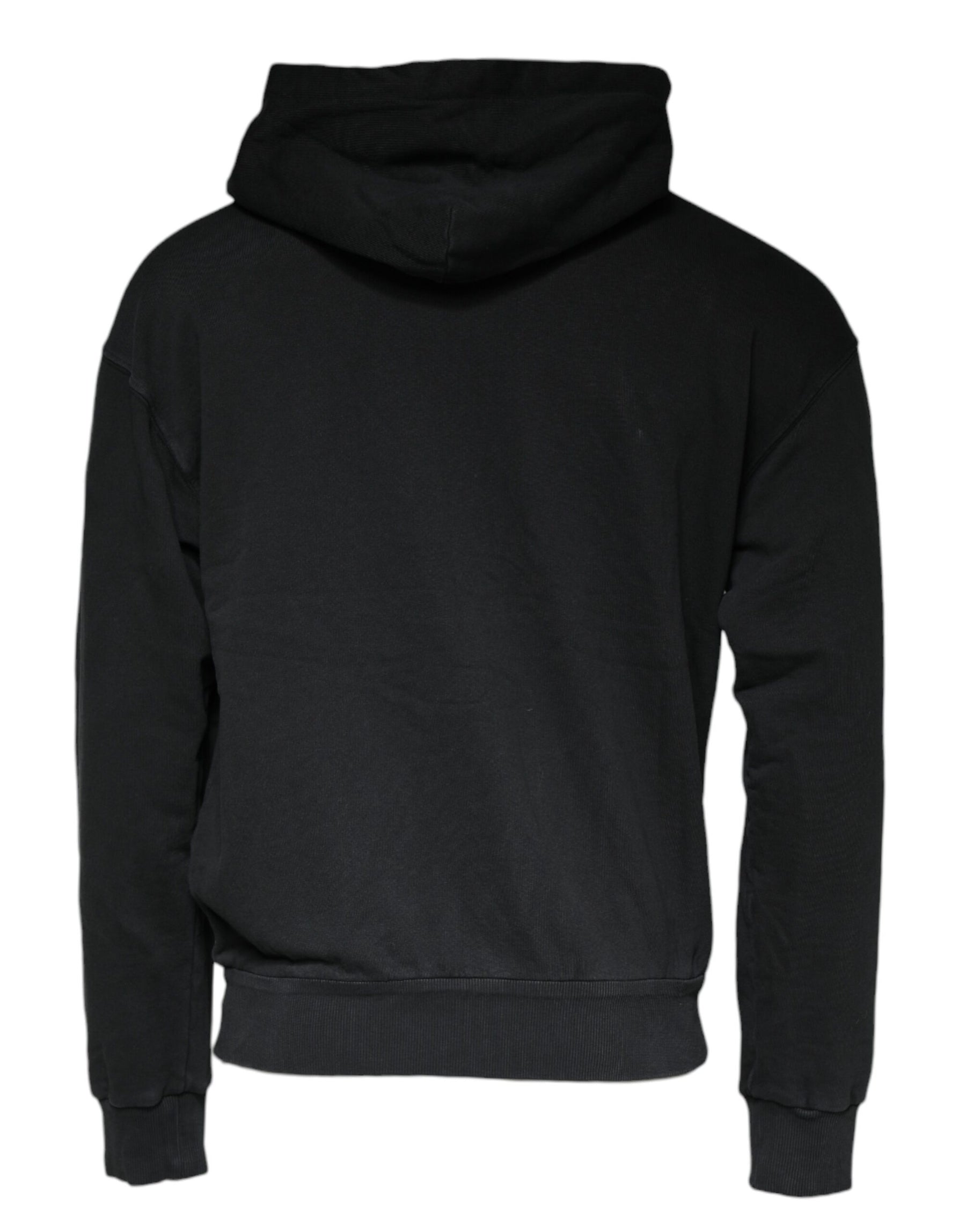 Dolce & Gabbana Black Logo Plaque Hooded Full Zip Sweater | Regal Royce