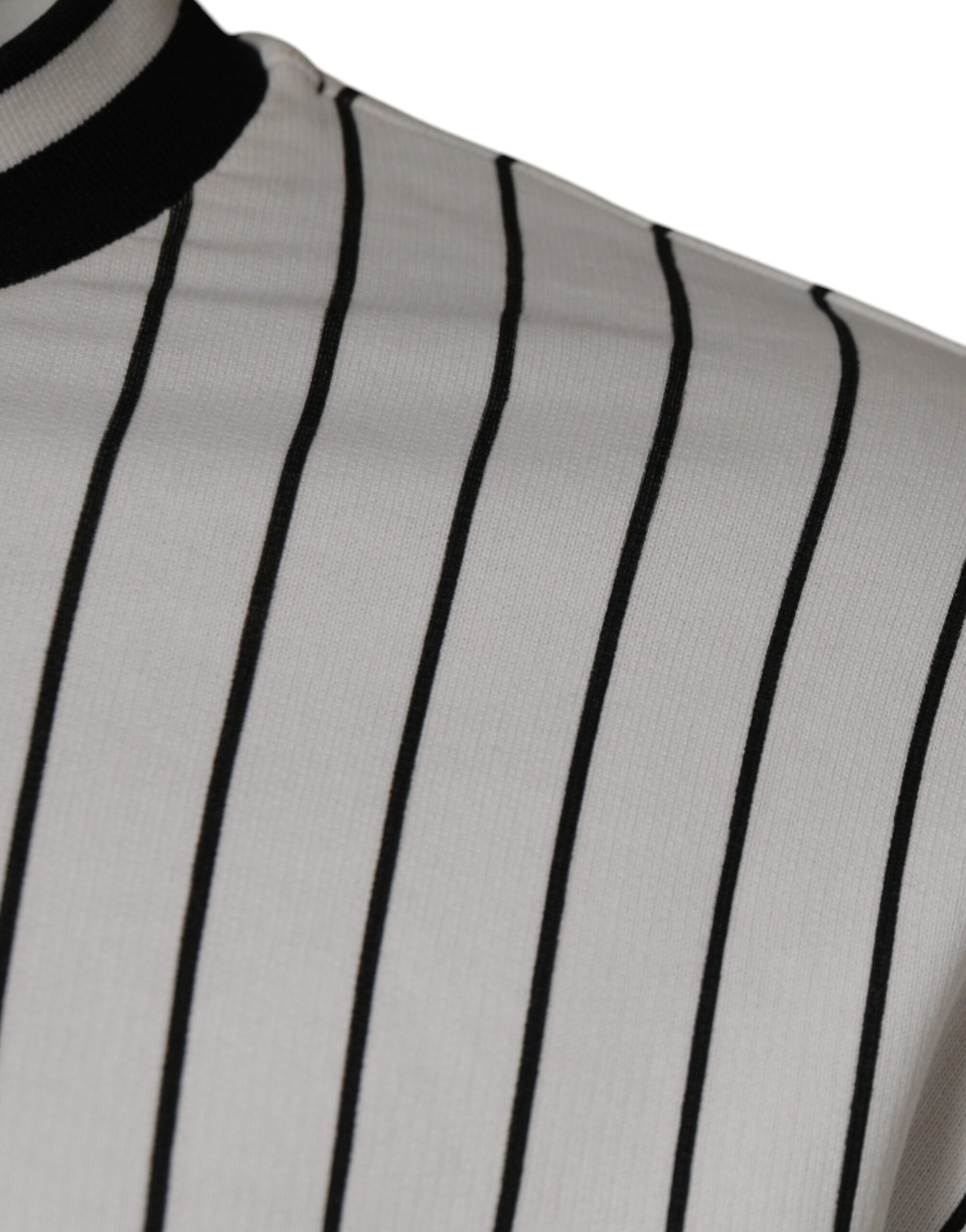 Dolce & Gabbana Black White Stripes Logo Sweatshirt Sweater | Regal Royce
